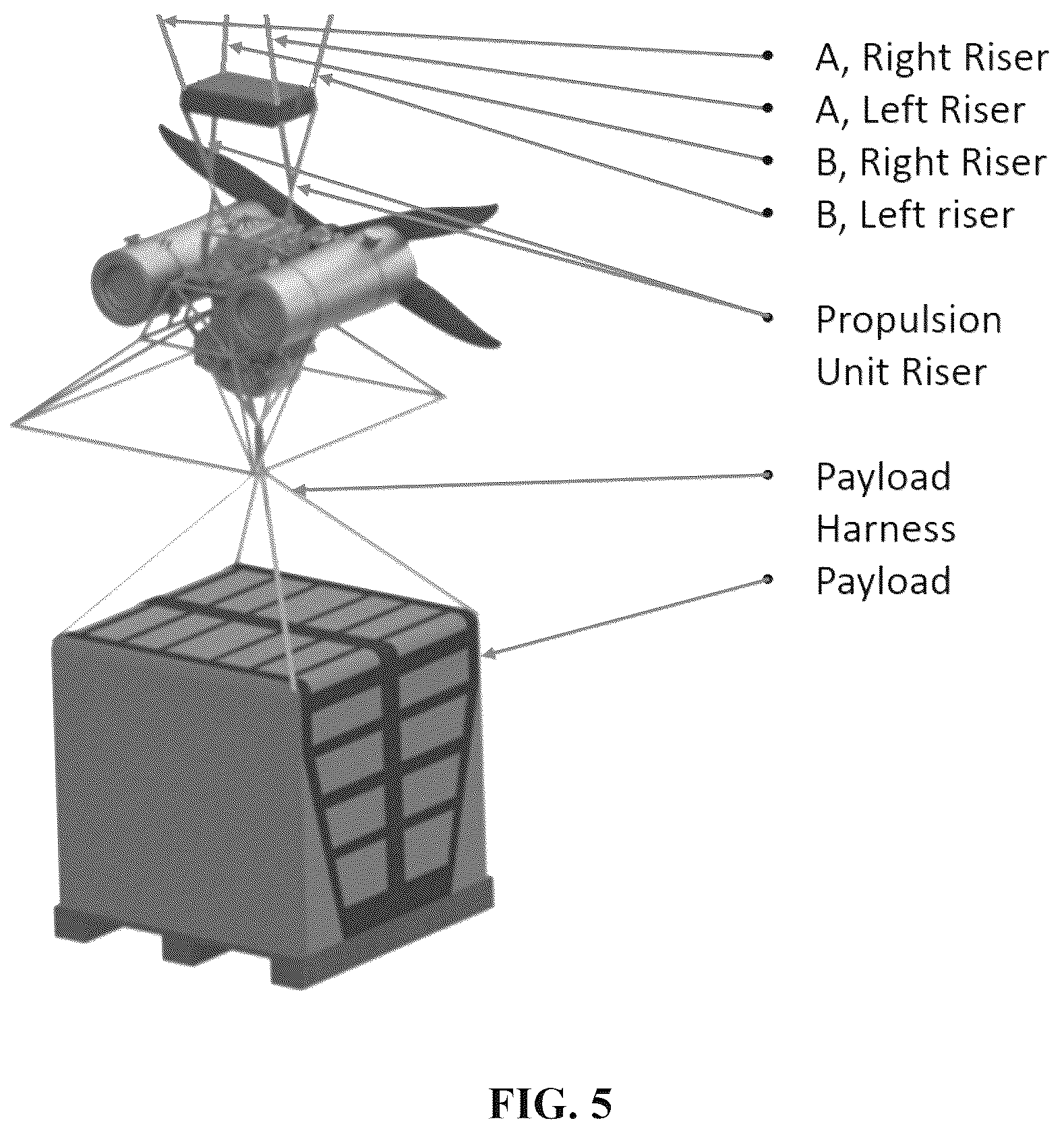 Patent US12552531 Figure 5 – Aerial delivery vehicle