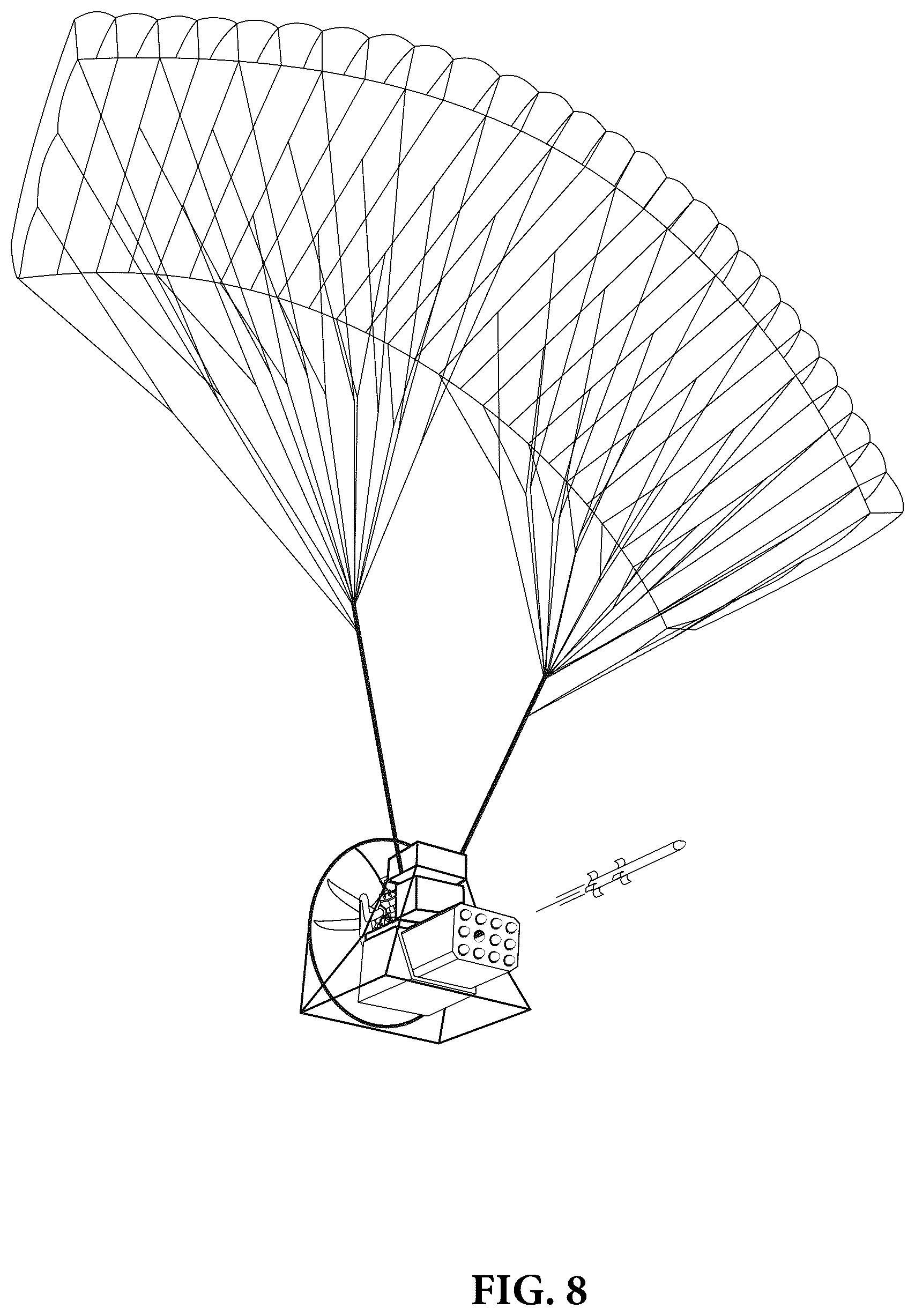 Patent US12552531 Figure 8 – Aerial delivery vehicle