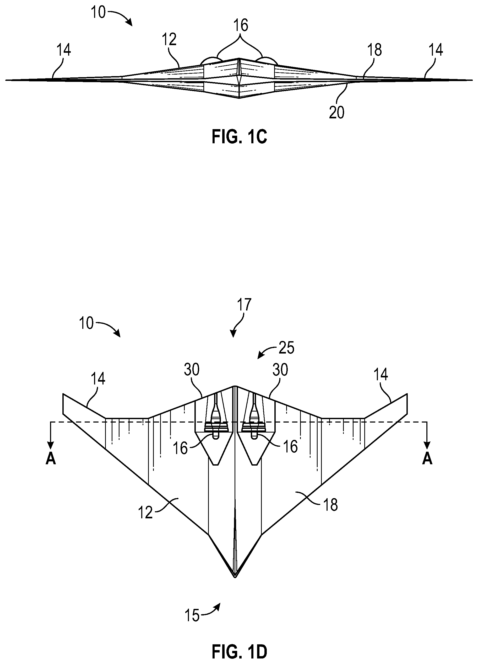 Patent US12552534 Figure 2 – Blended wing body aircraft