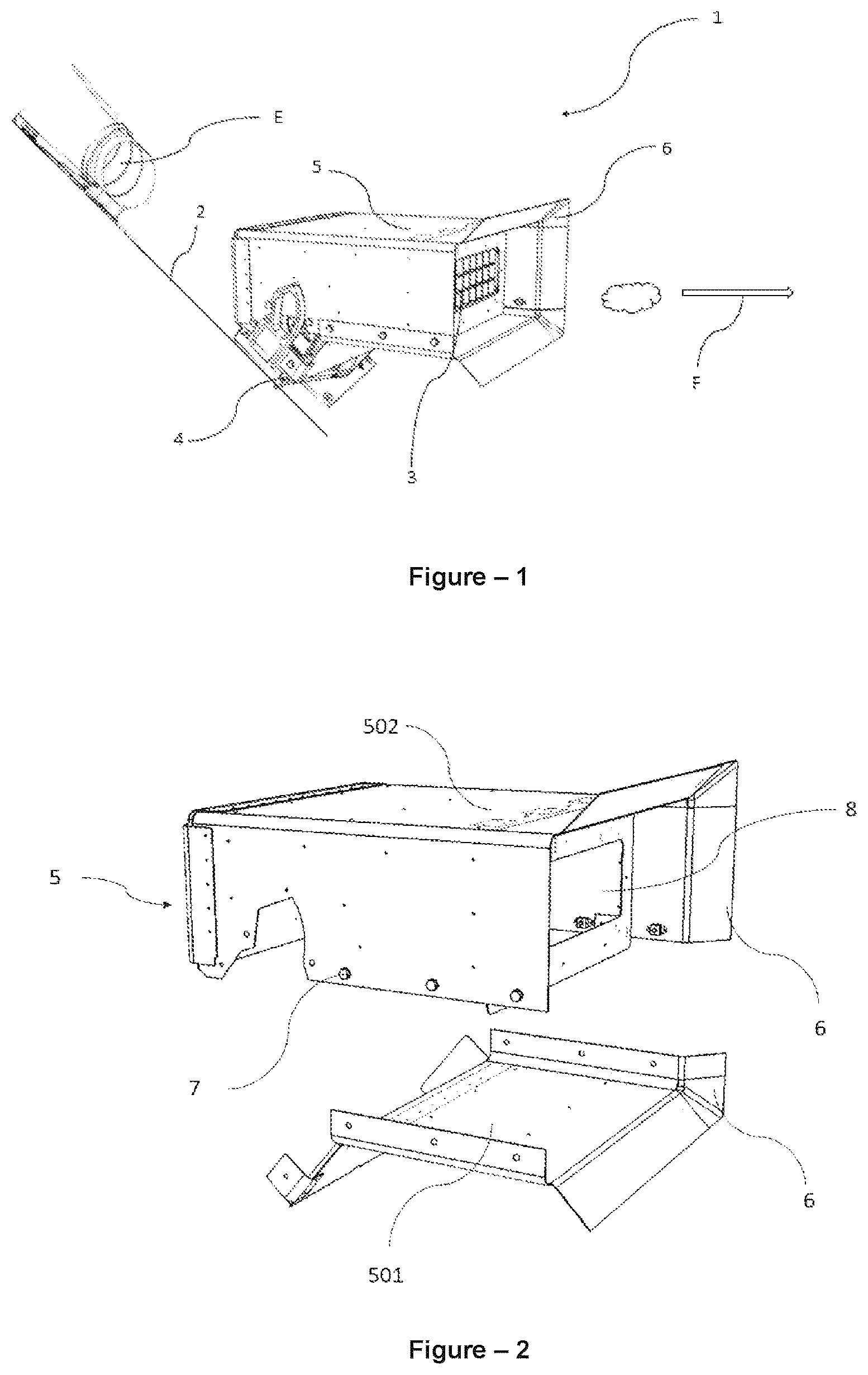 Patent US12552535 Figure 1 – Shielding case for a rotary flare dispensing system