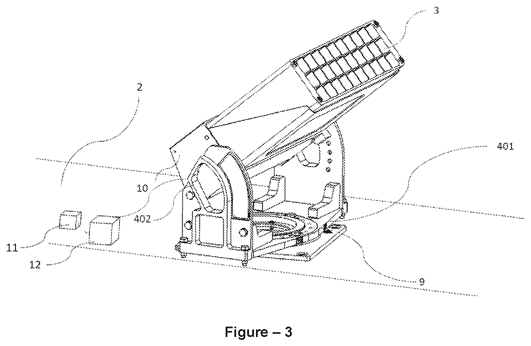 Patent US12552535 Figure 2 – Shielding case for a rotary flare dispensing system