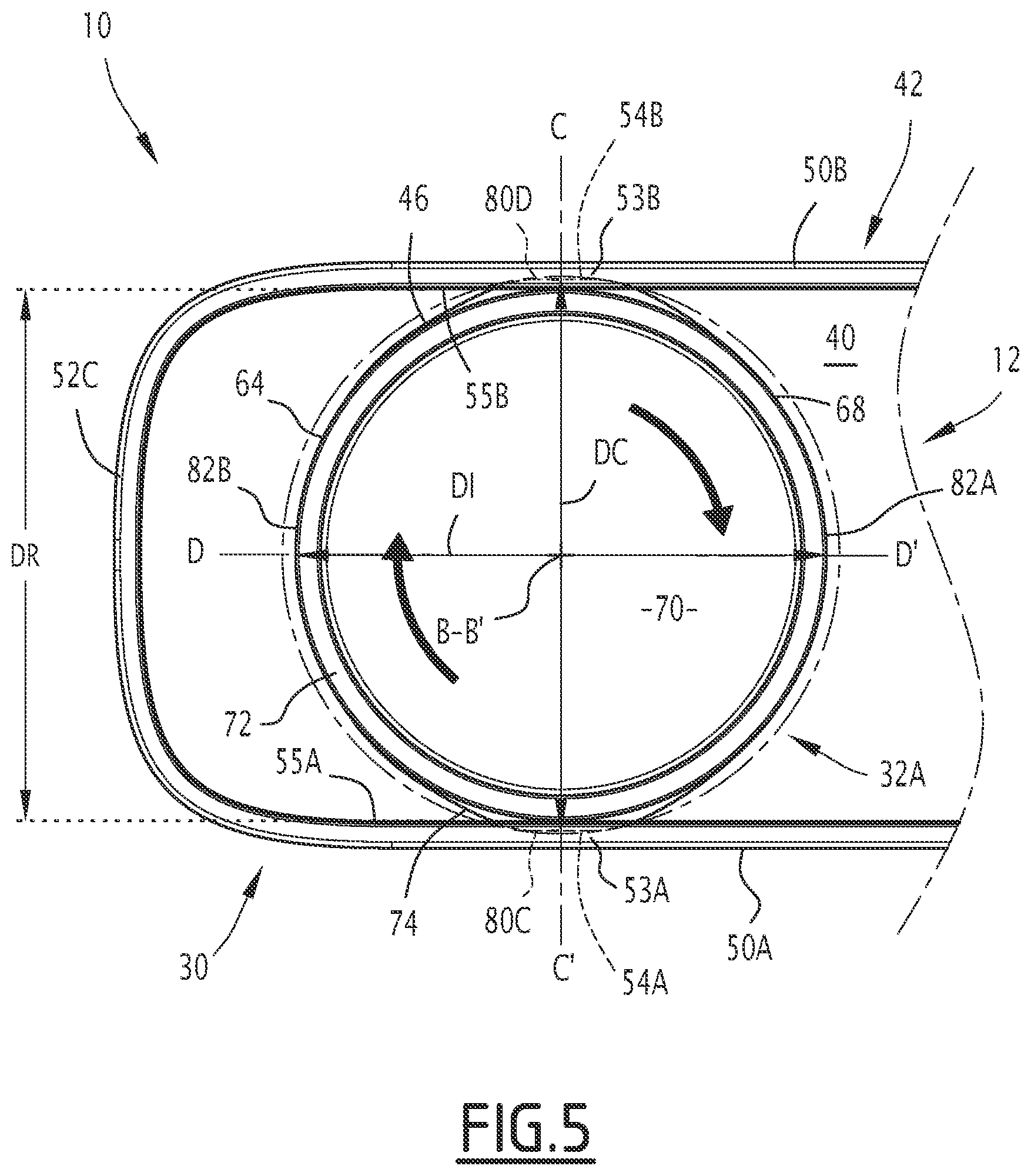Patent US12552536 Figure 5 – Device for holding objects in an aircraft cabin and associated method for holding