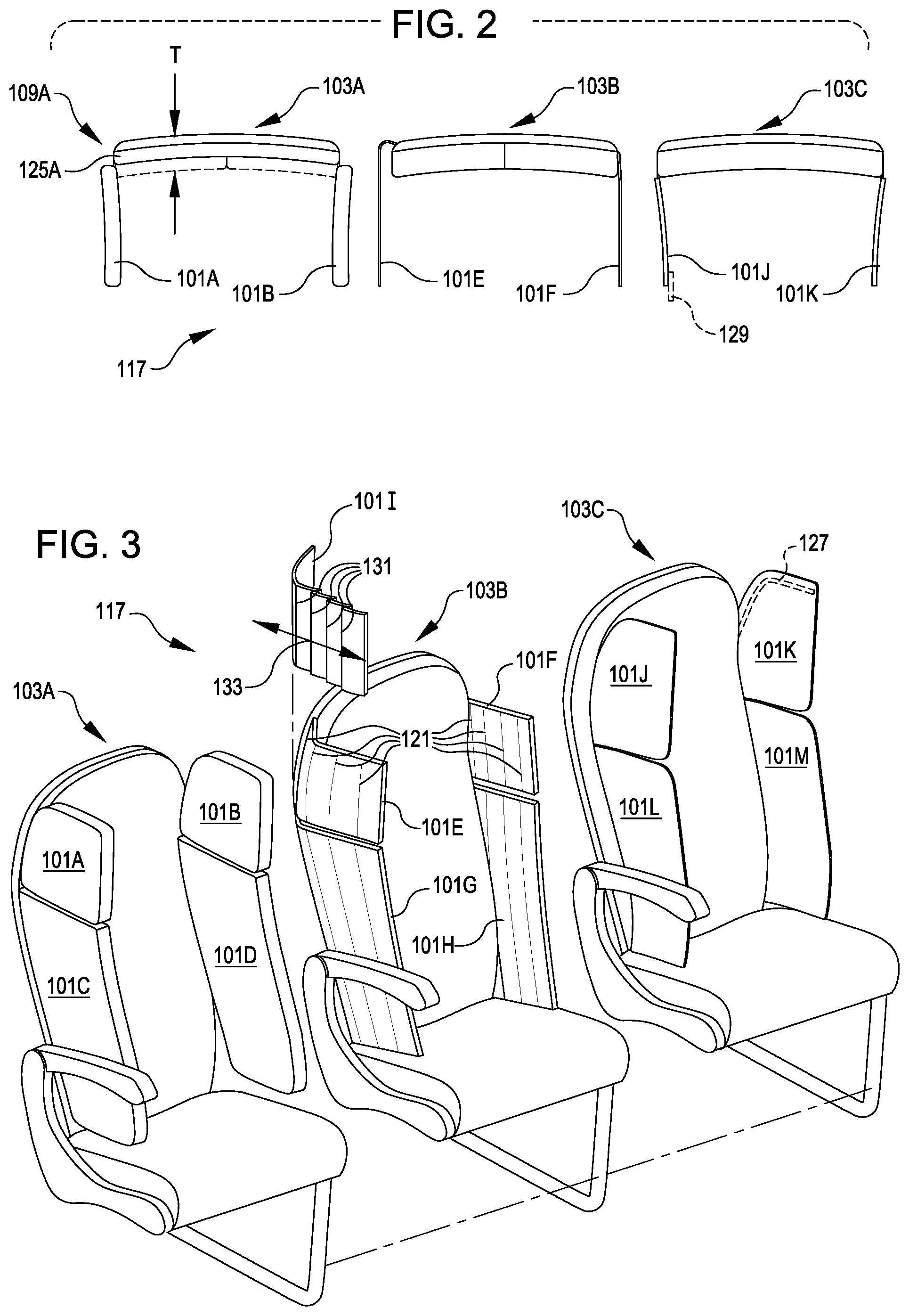 Patent US12552537 Figure 2 – Passenger seat folding privacy shield