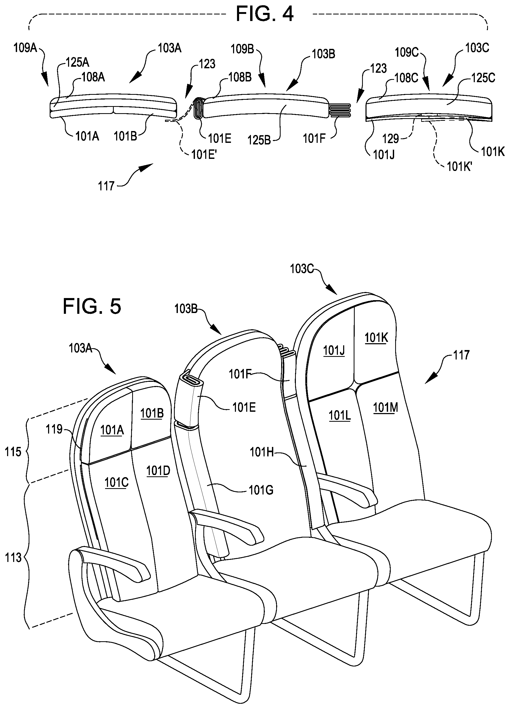 Patent US12552537 Figure 3 – Passenger seat folding privacy shield