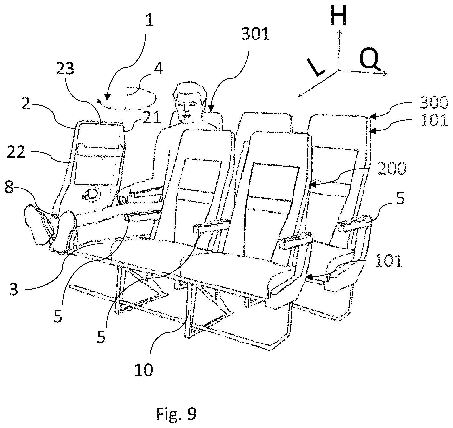 Patent US12552538 Figure 5 – Seat assembly