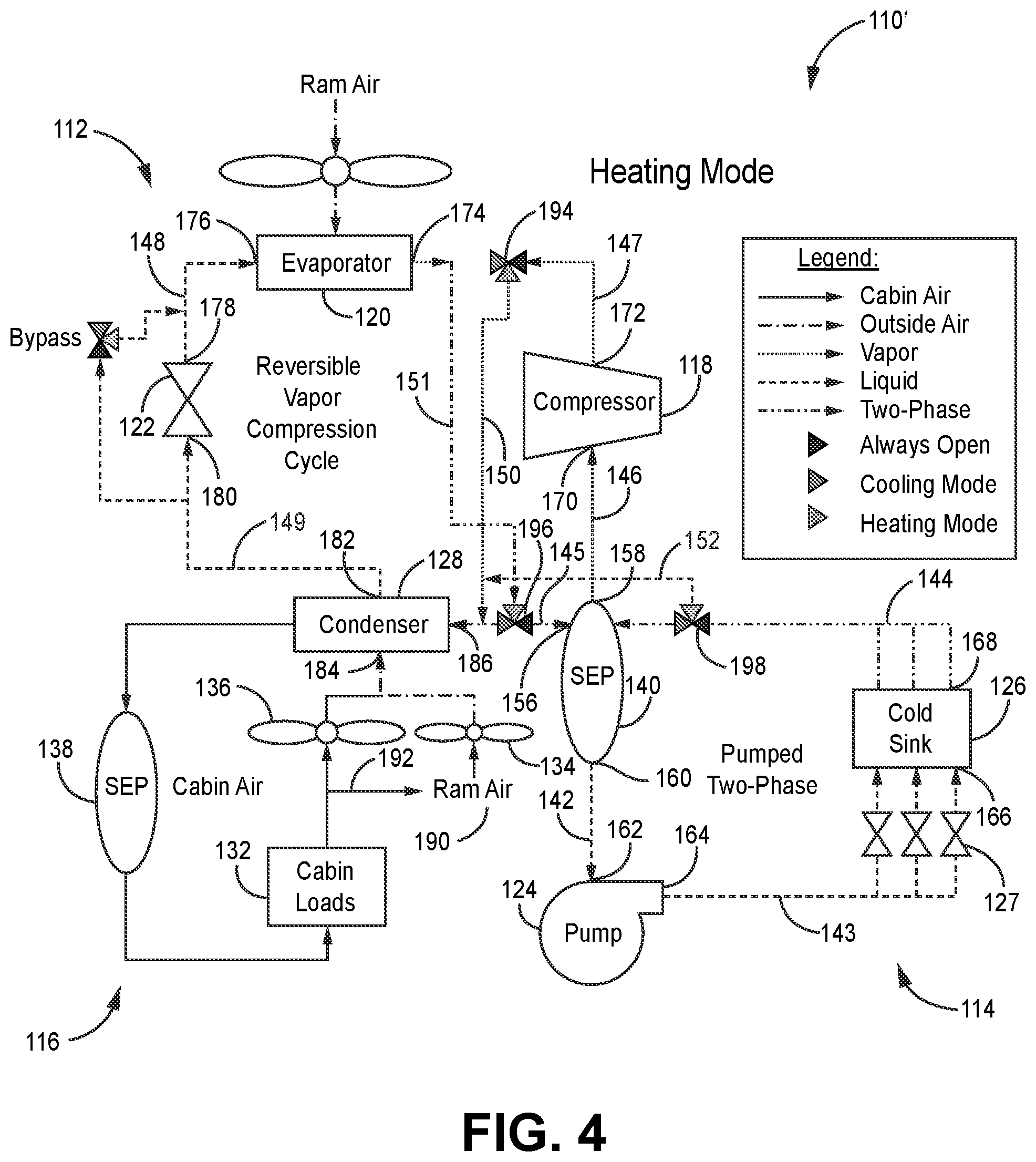 Patent US12552541 Figure 4 – Thermal management system for future vertical lift aircraft