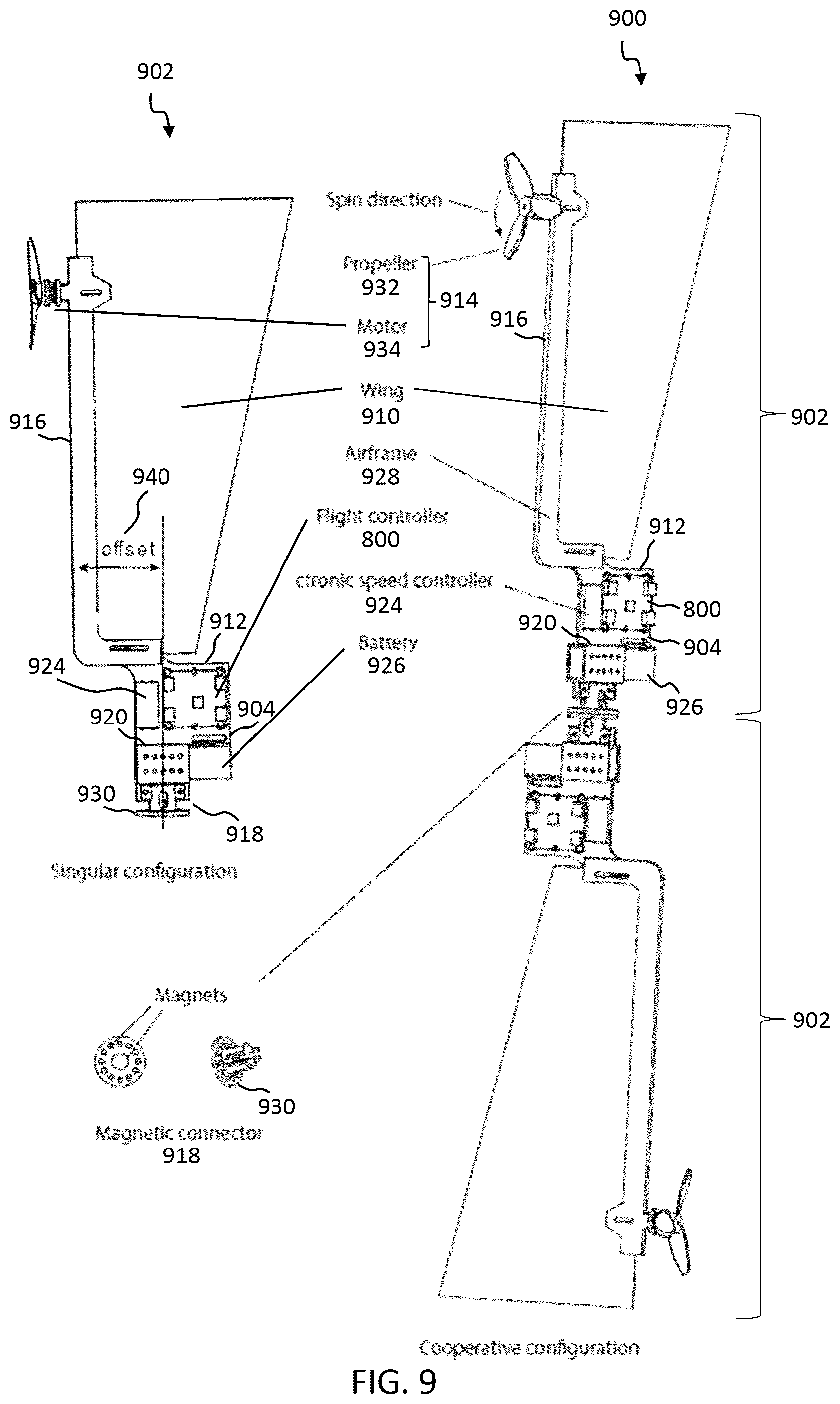 Patent US12552558 Figure 11 – Multi-monocopter system and method of operating thereof