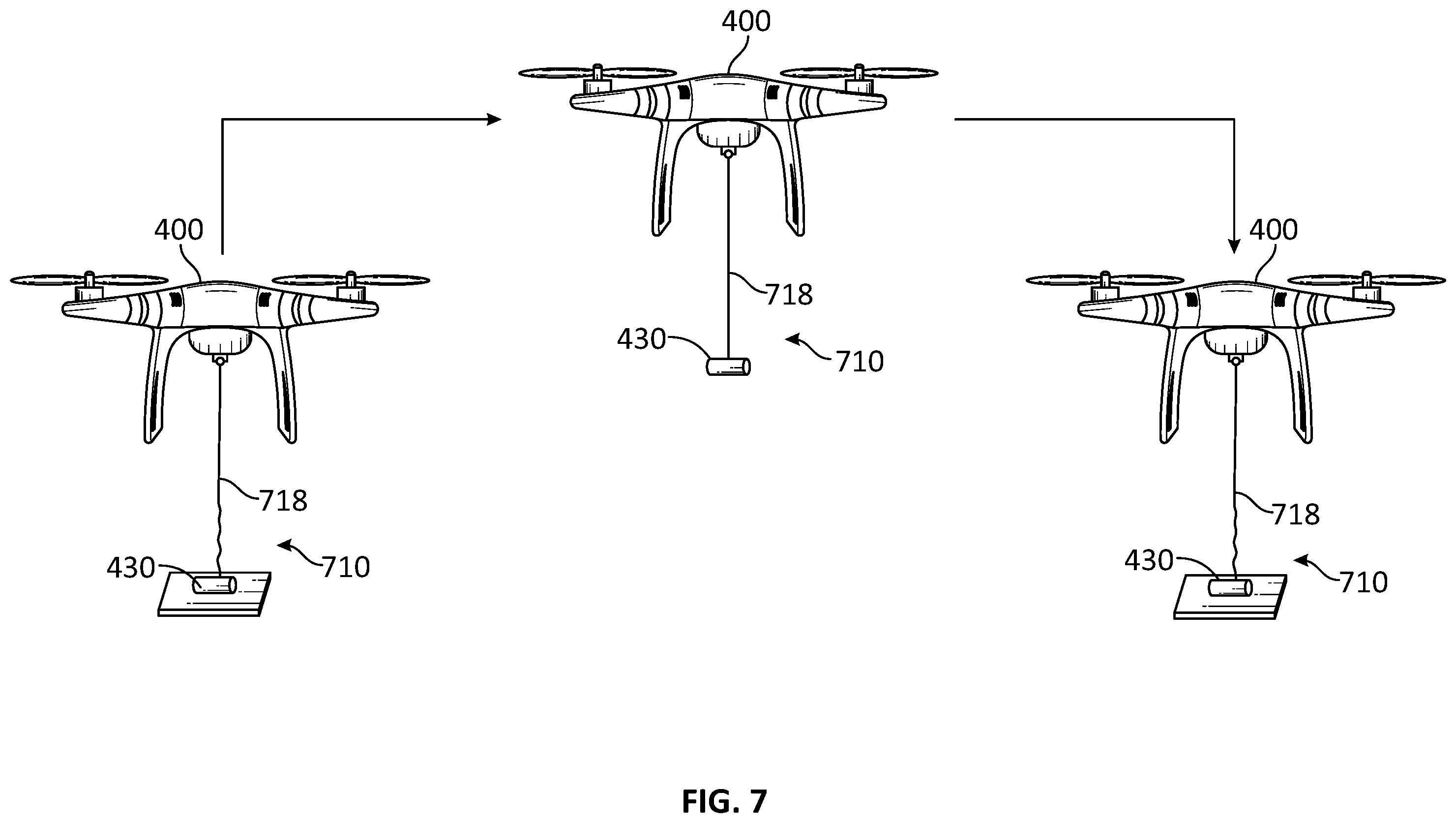Patent US12552560 Figure 5 – Unmanned aerial vehicle suspended propulsion systems and methods