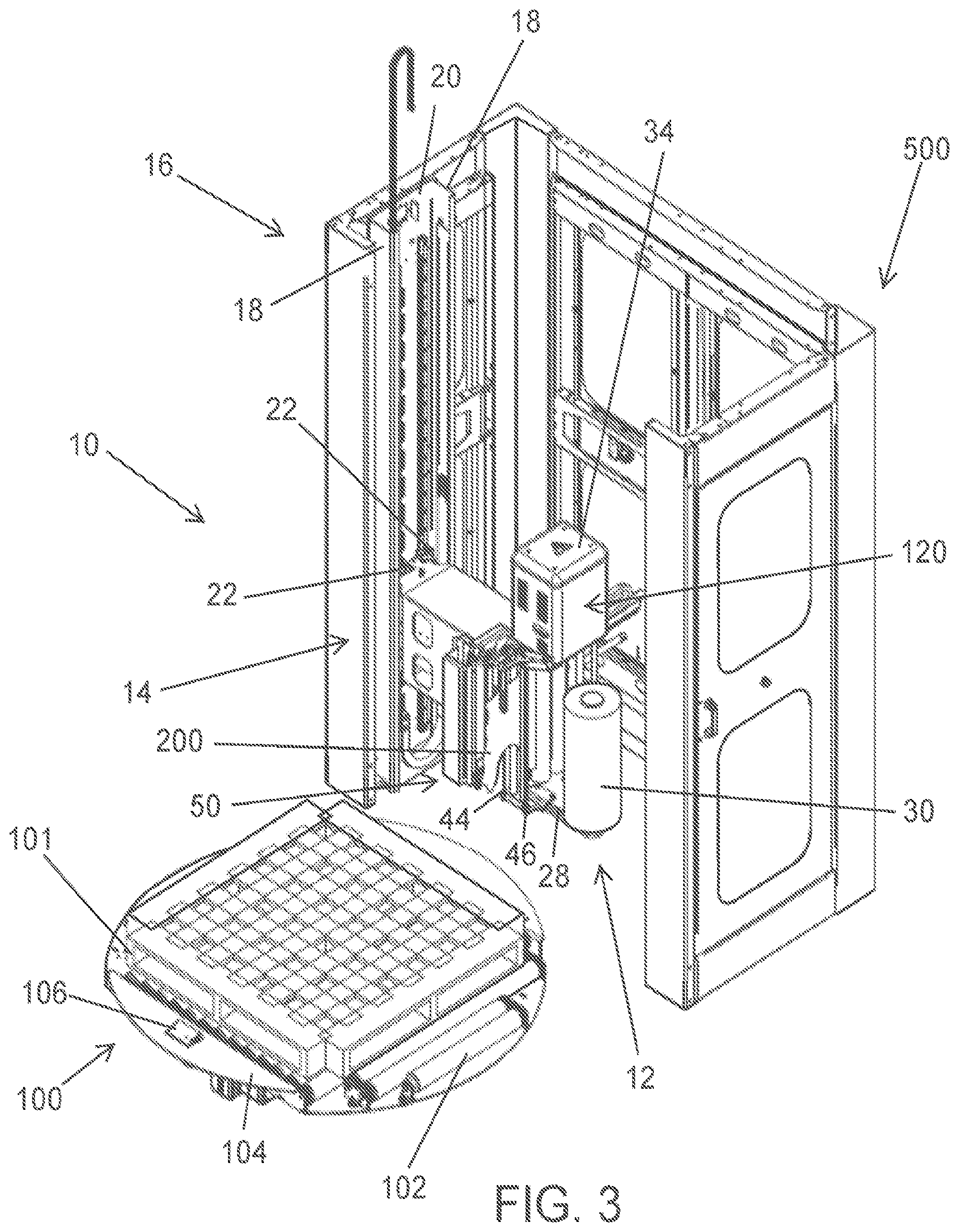 Patent US12552571 Figure 3 – Film free end control apparatus and method for a stretch wrapping machine