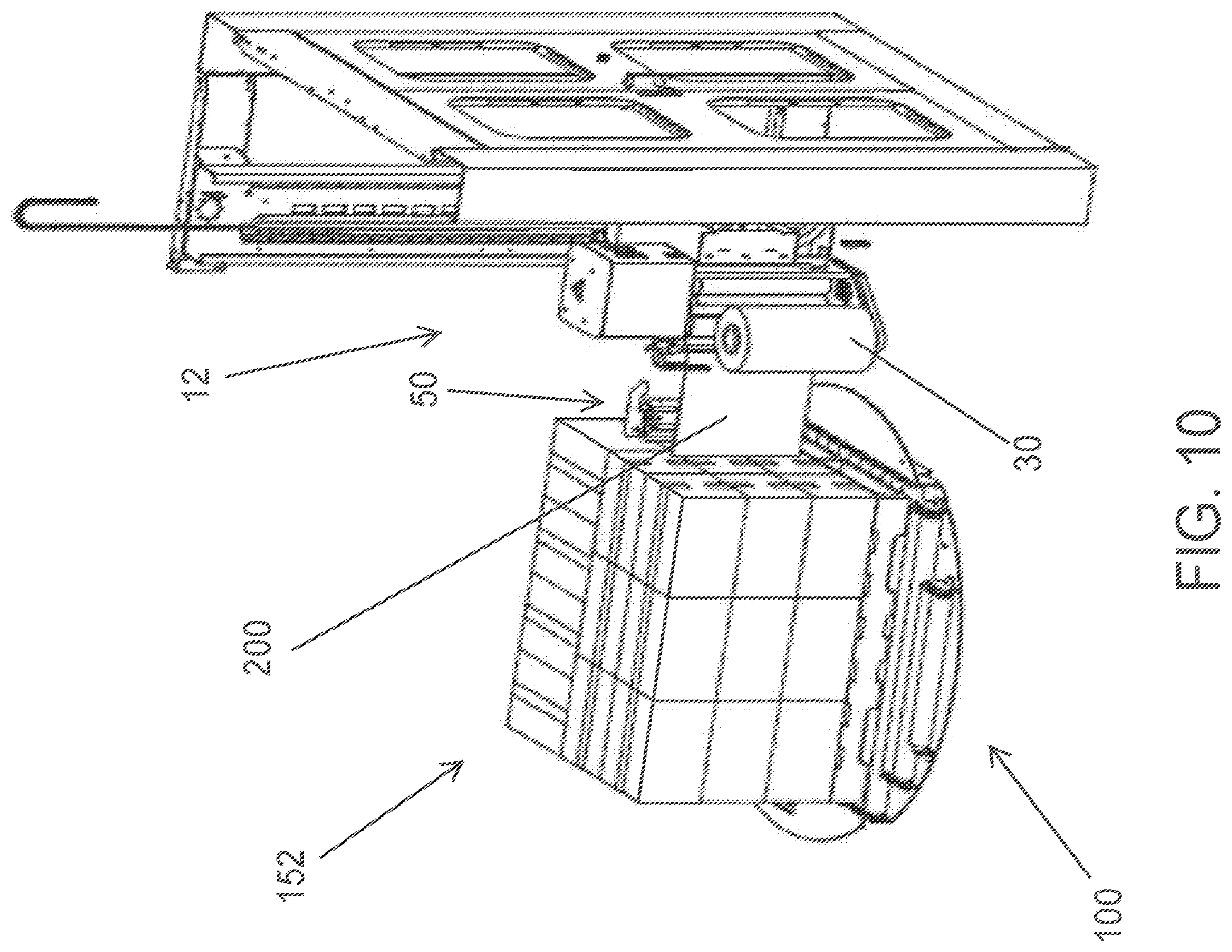 Patent US12552571 Figure 10 – Film free end control apparatus and method for a stretch wrapping machine