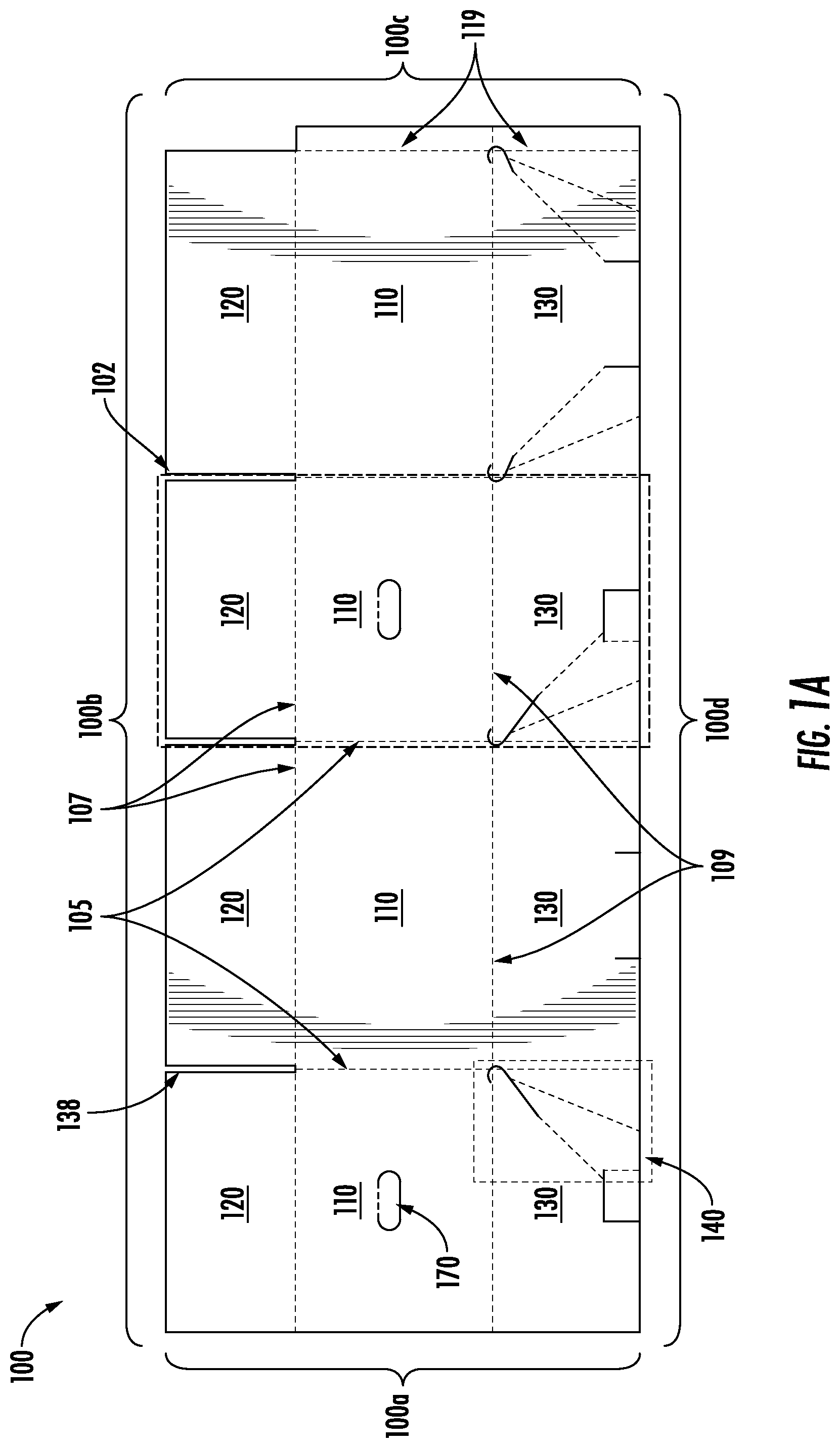Patent US12552577 Figure 1 – Locking bottom box blanks, boxes and methods of forming the same