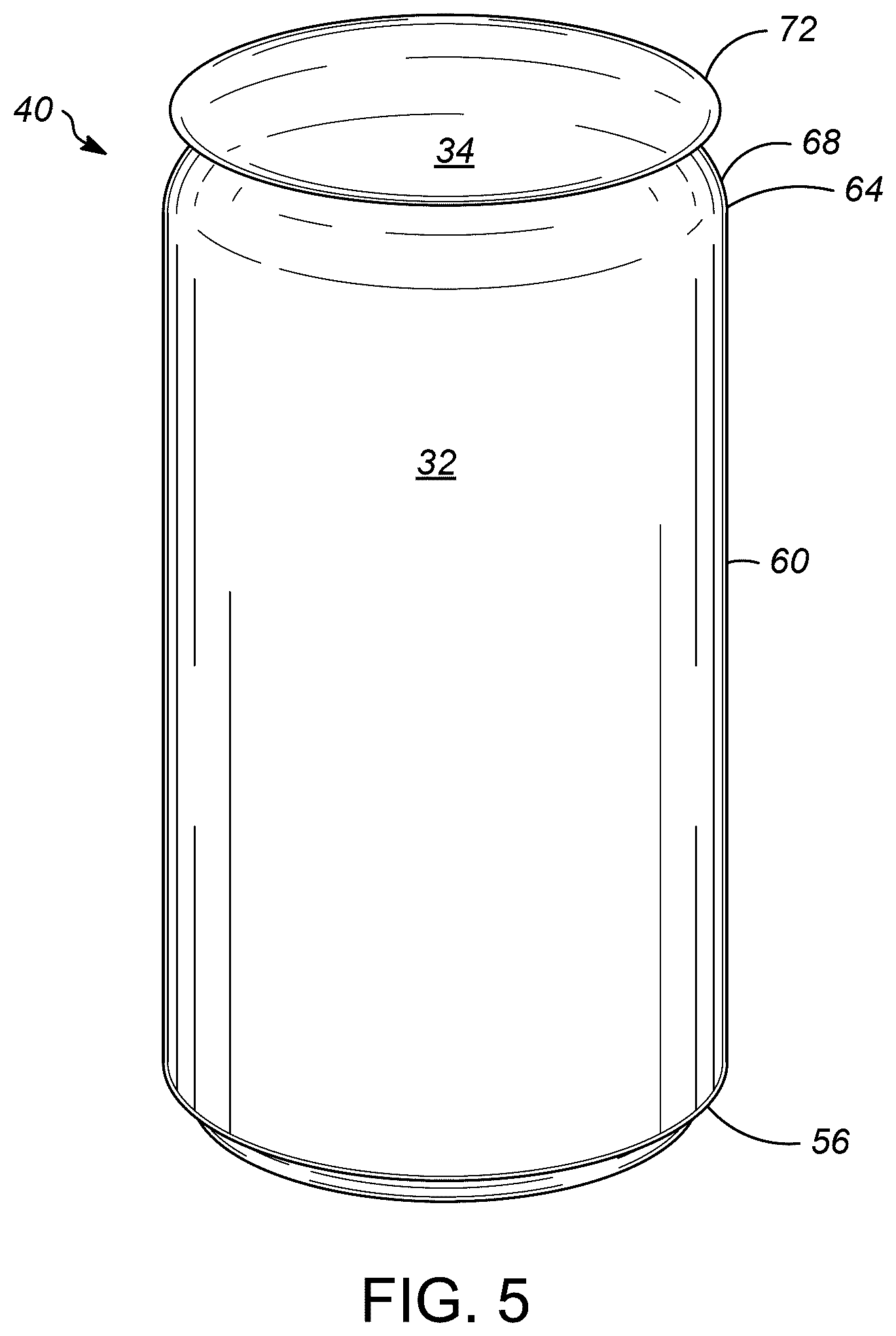 Patent US12552579 Figure 5 – Seam seal for wine in beverage cans