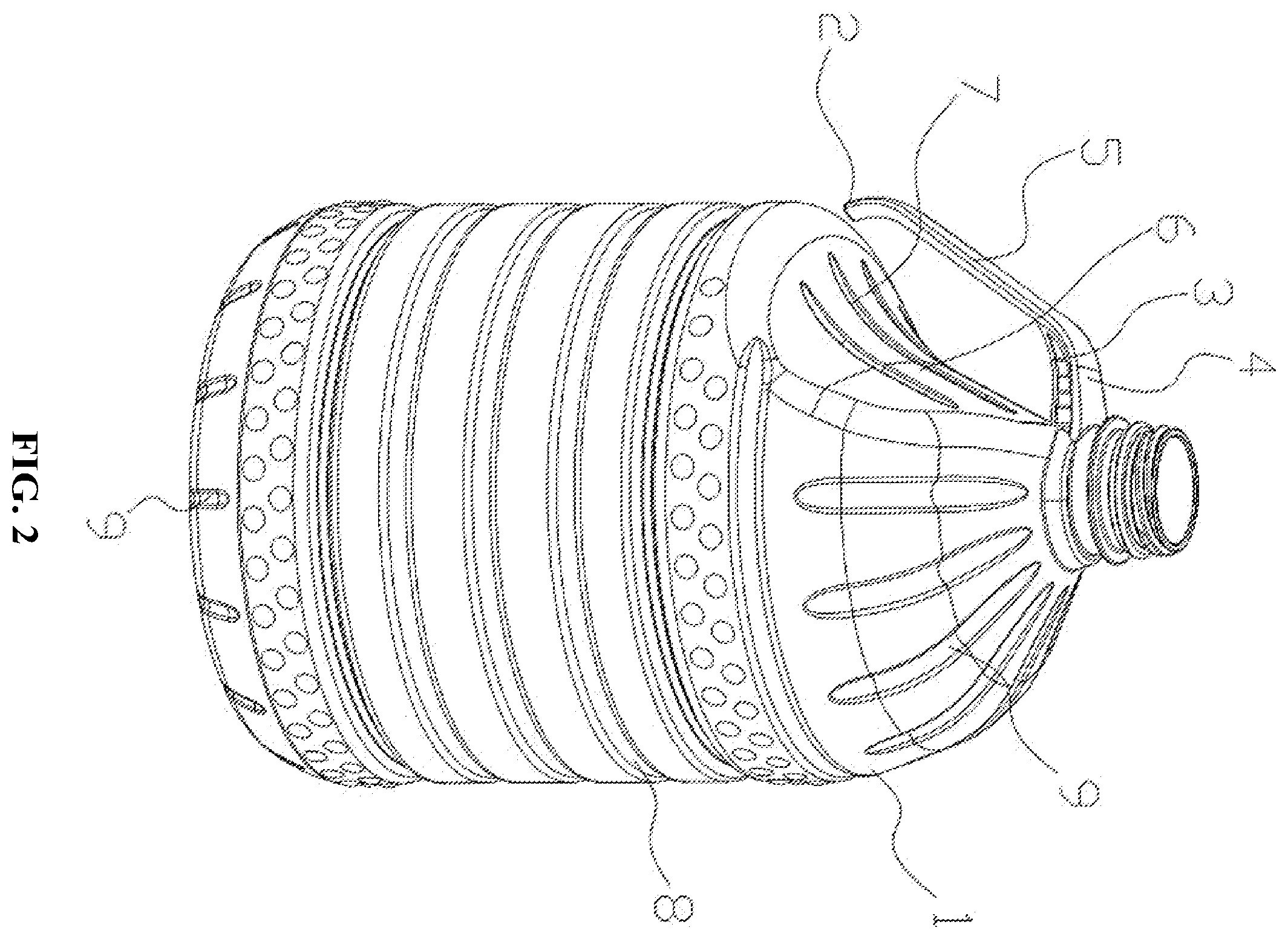 Patent US12552580 Figure 2 – Container bottle
