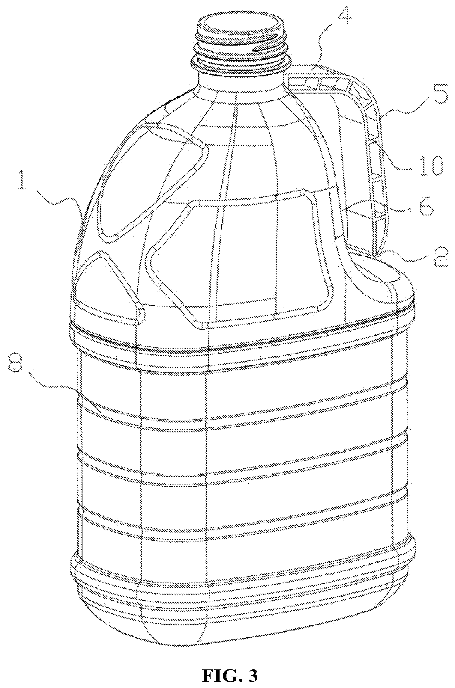 Patent US12552580 Figure 3 – Container bottle