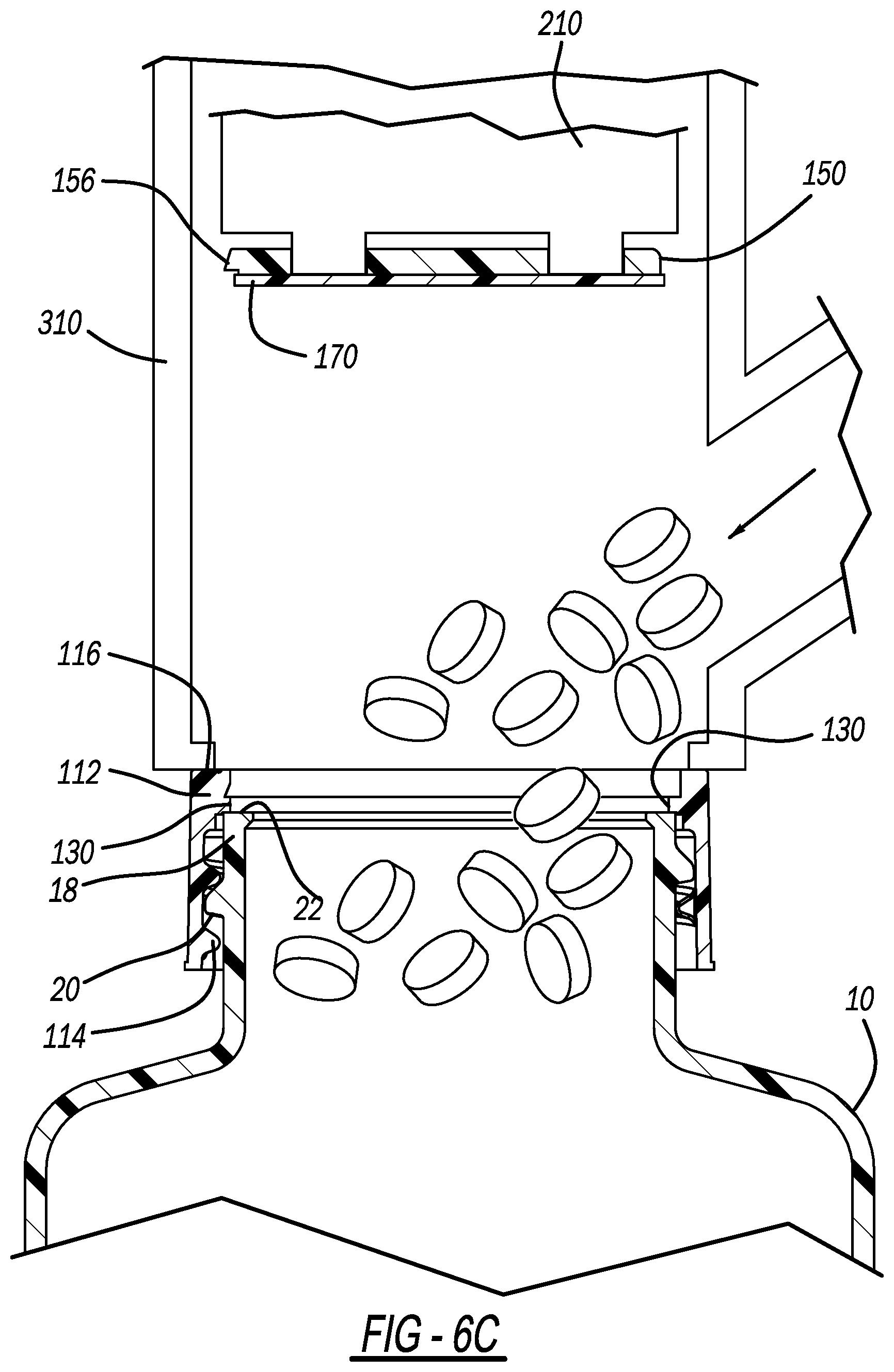Patent US12552585 Figure 7 – Closure assembly for filling a container under isolated conditions