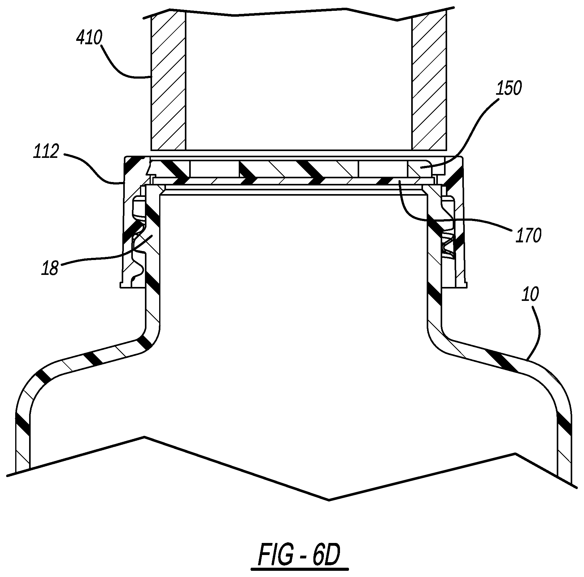 Patent US12552585 Figure 8 – Closure assembly for filling a container under isolated conditions
