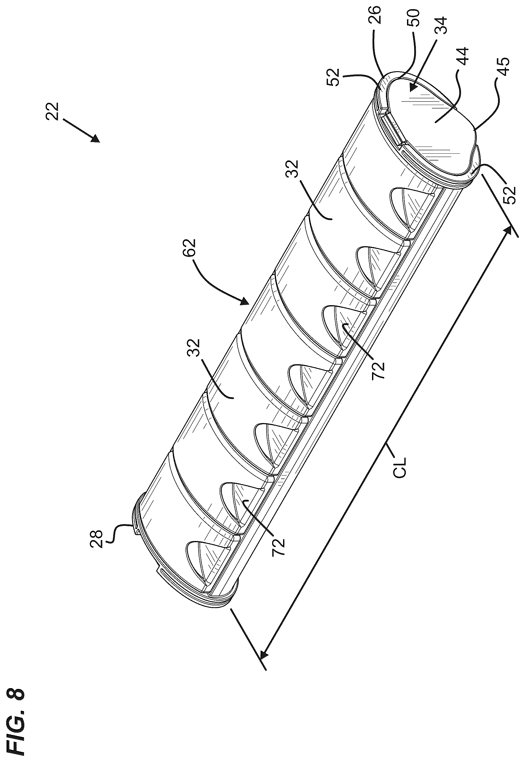 Patent US12552590 Figure 8 – Pill container assembly with outer sleeve