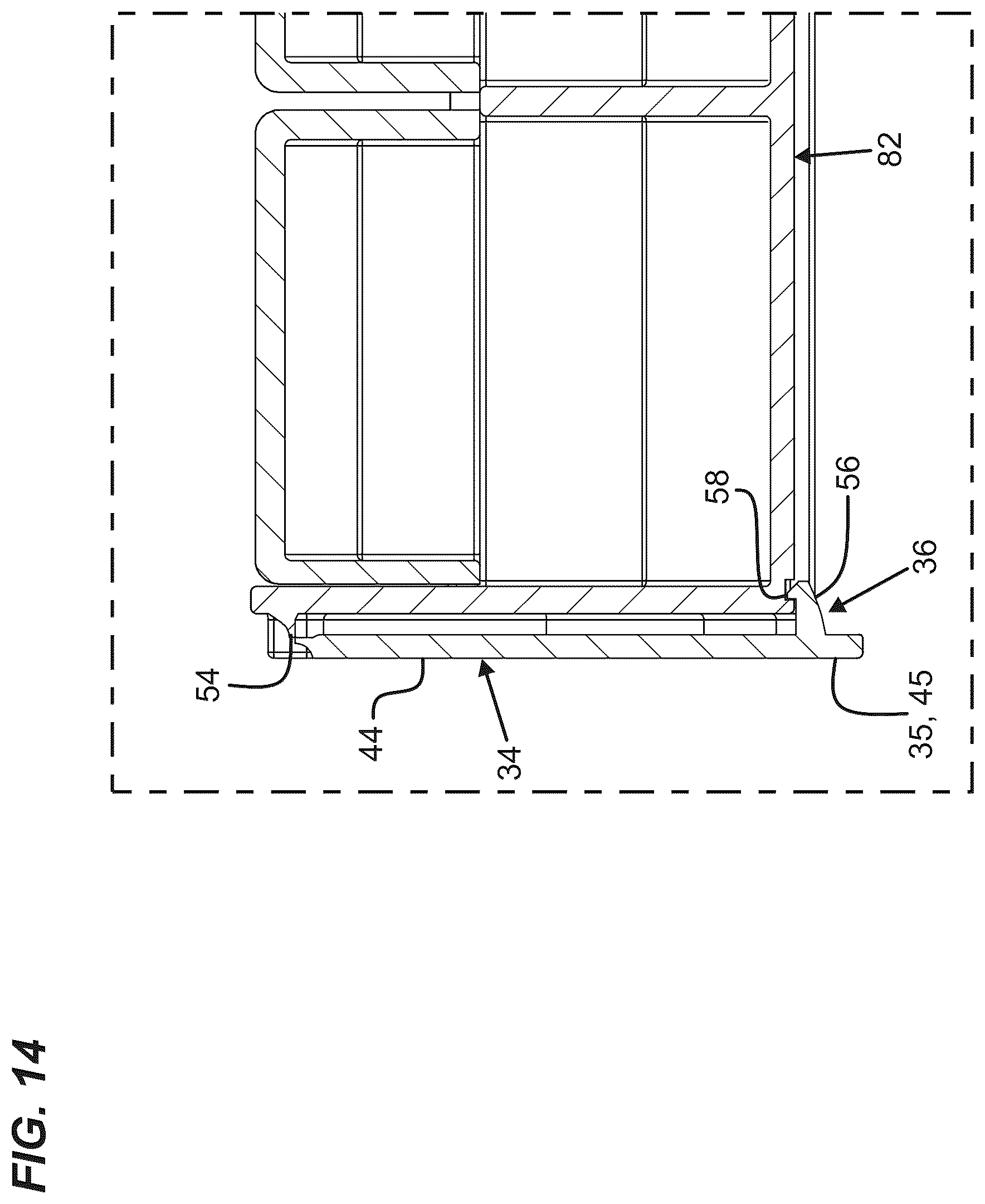 Patent US12552590 Figure 14 – Pill container assembly with outer sleeve