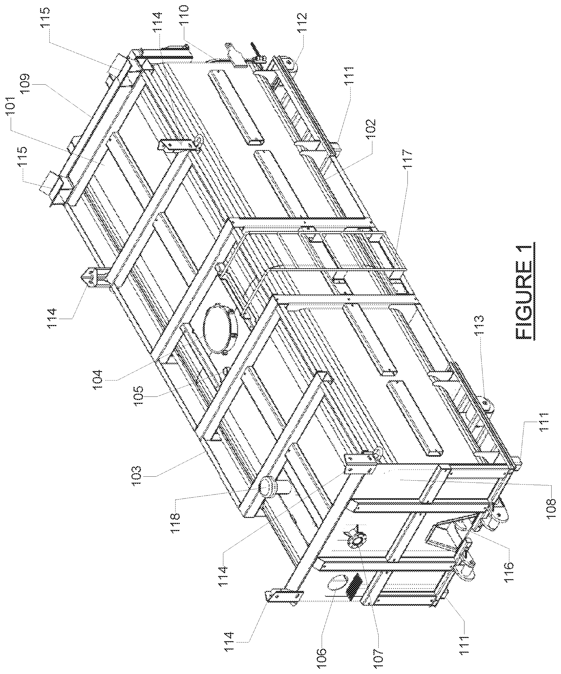 Patent US12552591 Figure 1 – Transportable self-contained cutting box
