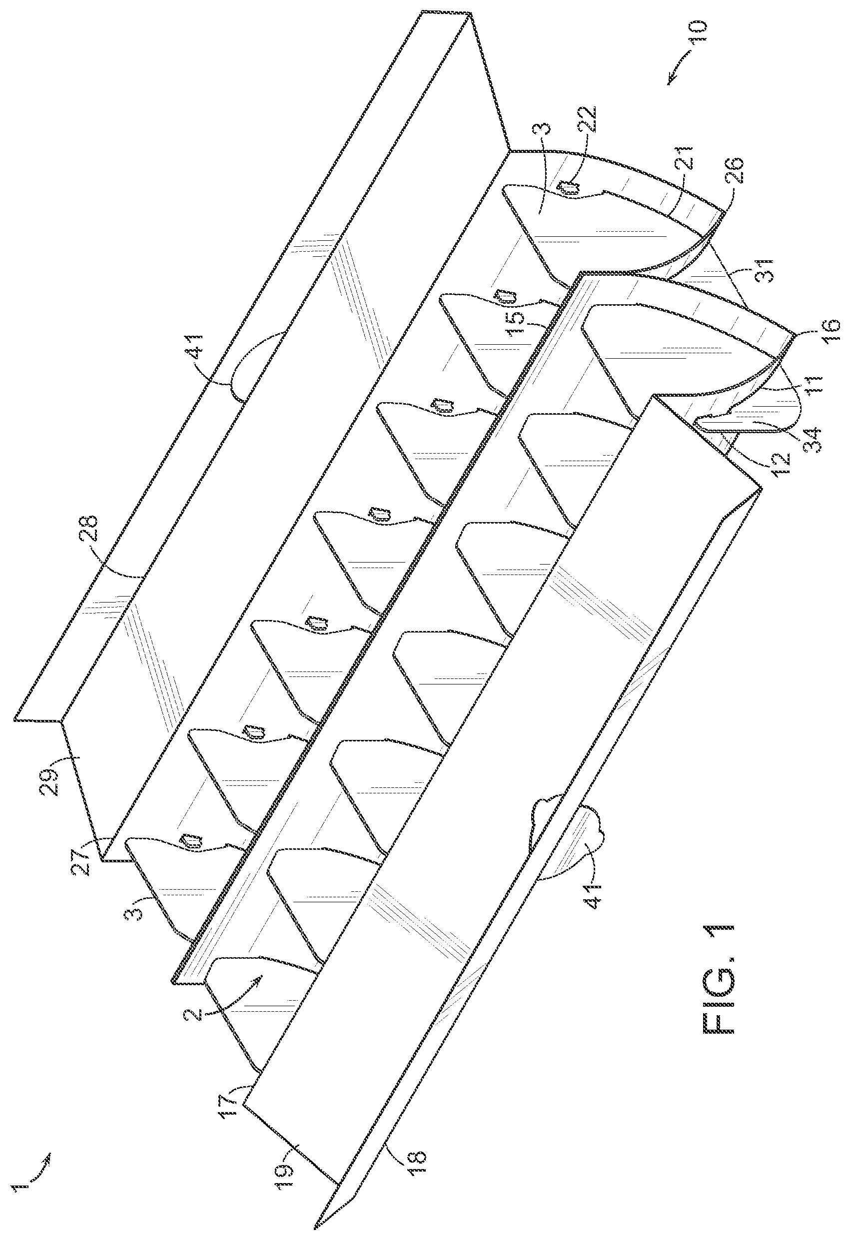 Patent US12552596 Figure 1 – Egg carton and formation apparatus and method