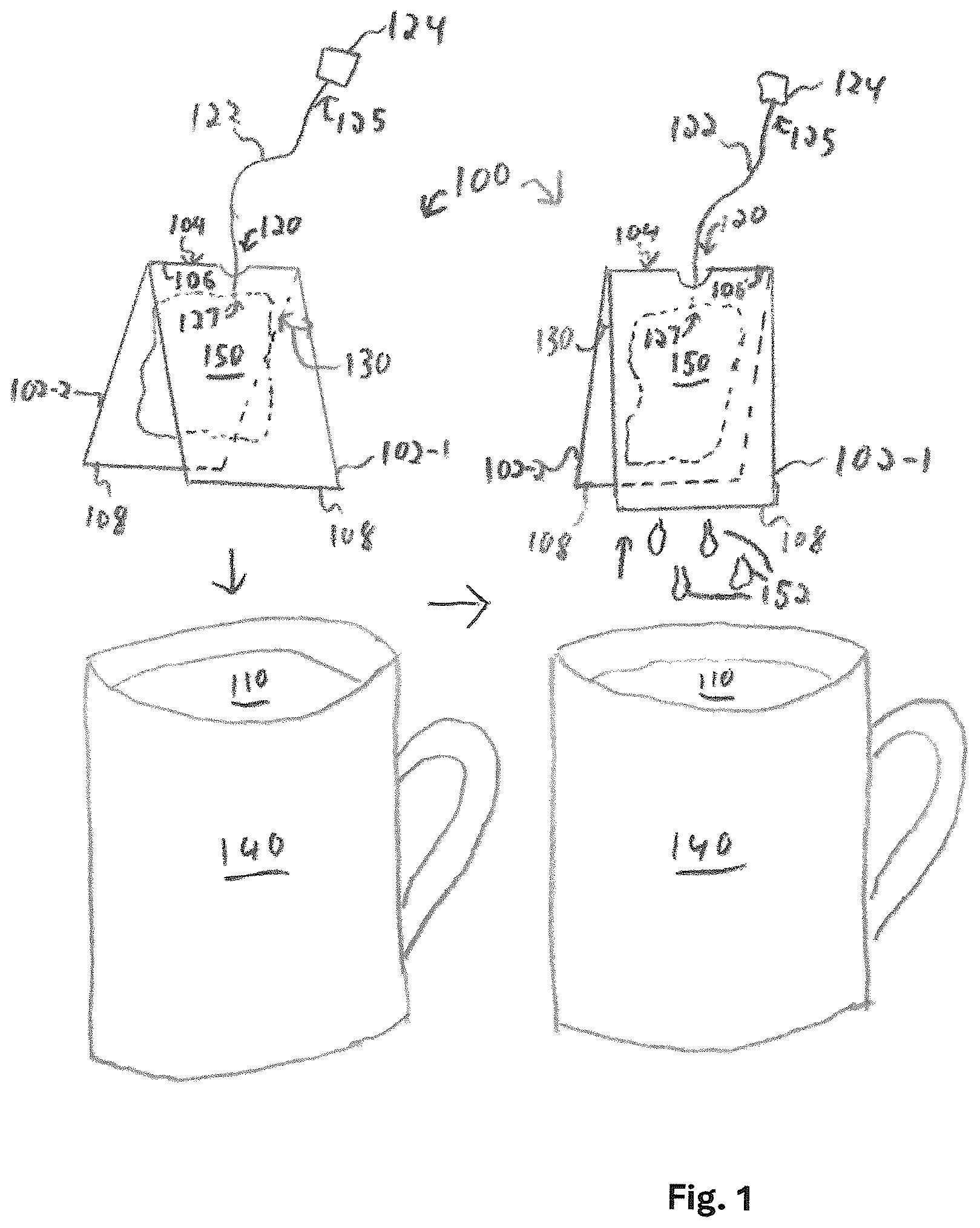Patent US12552598 Figure 1 – Hot beverage brewing aid