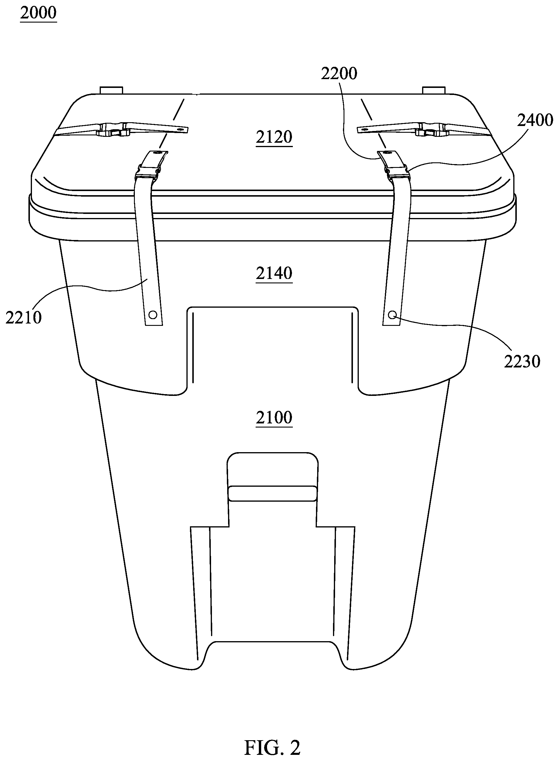 Patent US12552600 Figure 2 – Black bear and other animal proof garbage cart/can locks and method of use