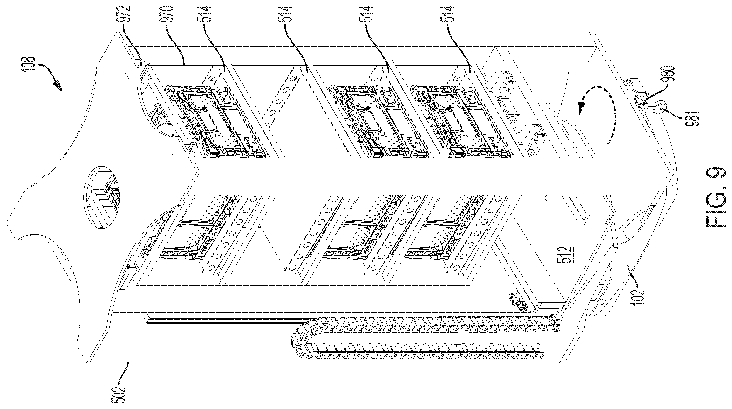 Patent US12552602 Figure 9 – Inventory system with item retrieval