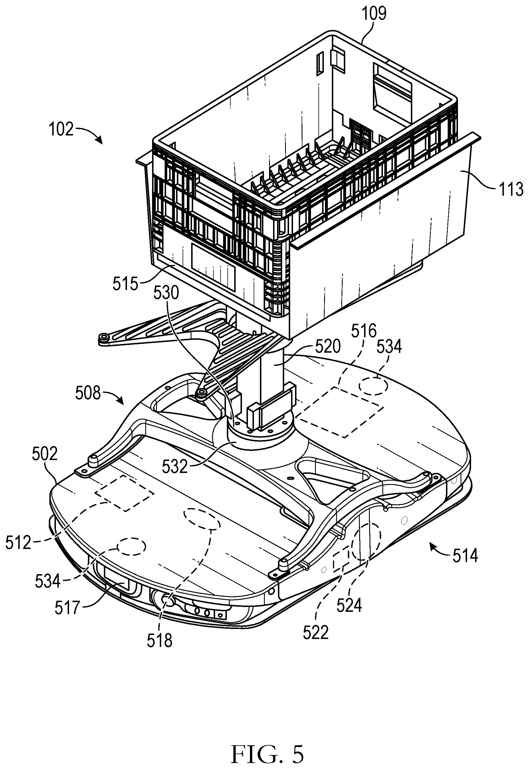 Patent US12552608 Figure 6 – Counter balancing for improved robotic system efficiency
