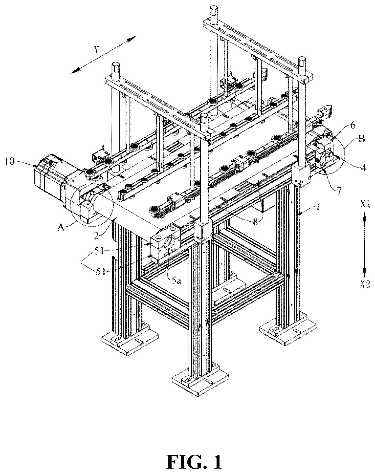 Patent US12552612 Figure 1 – Conveying device and production line