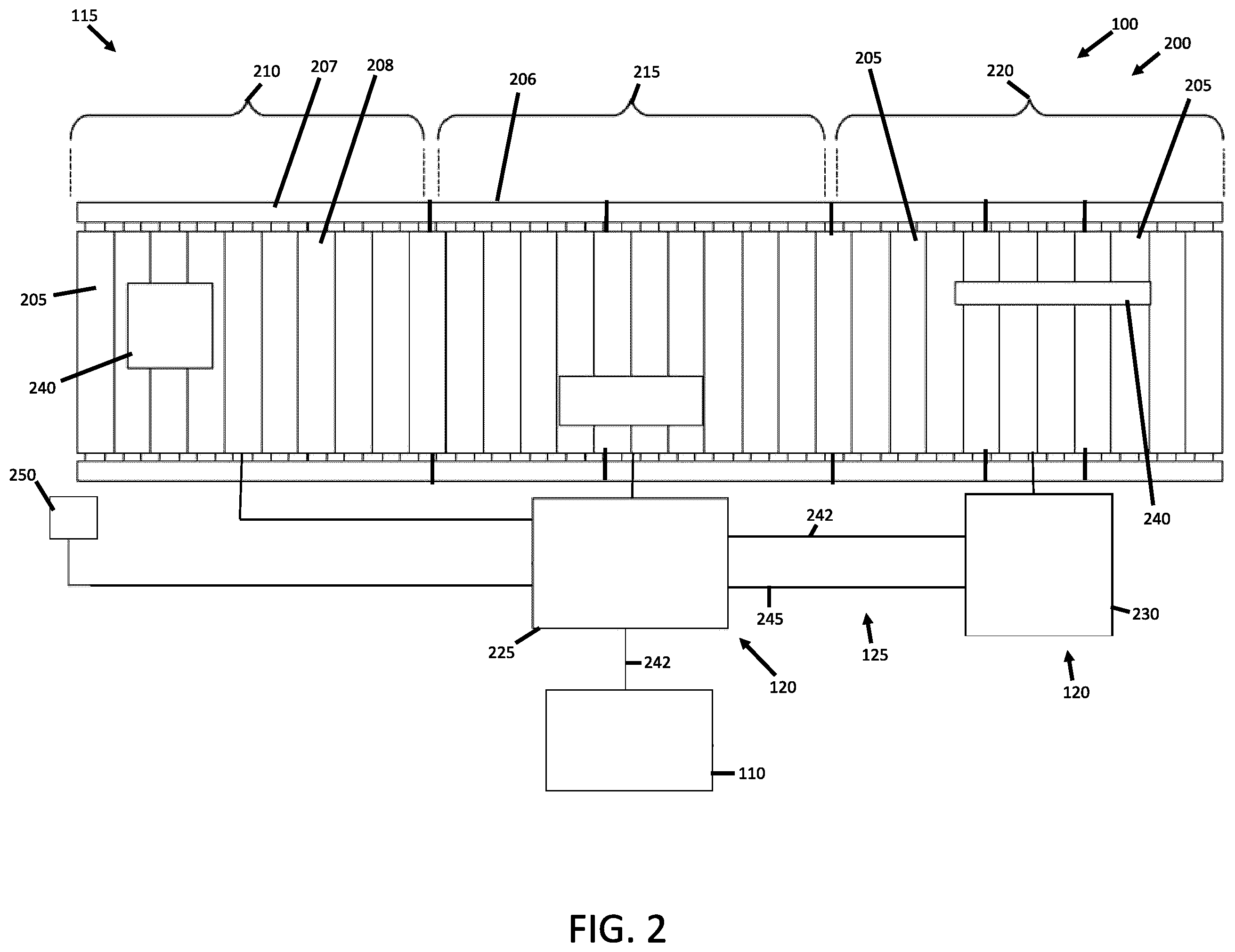 Patent US12552613 Figure 2 – Conveyor controller with roller detection system