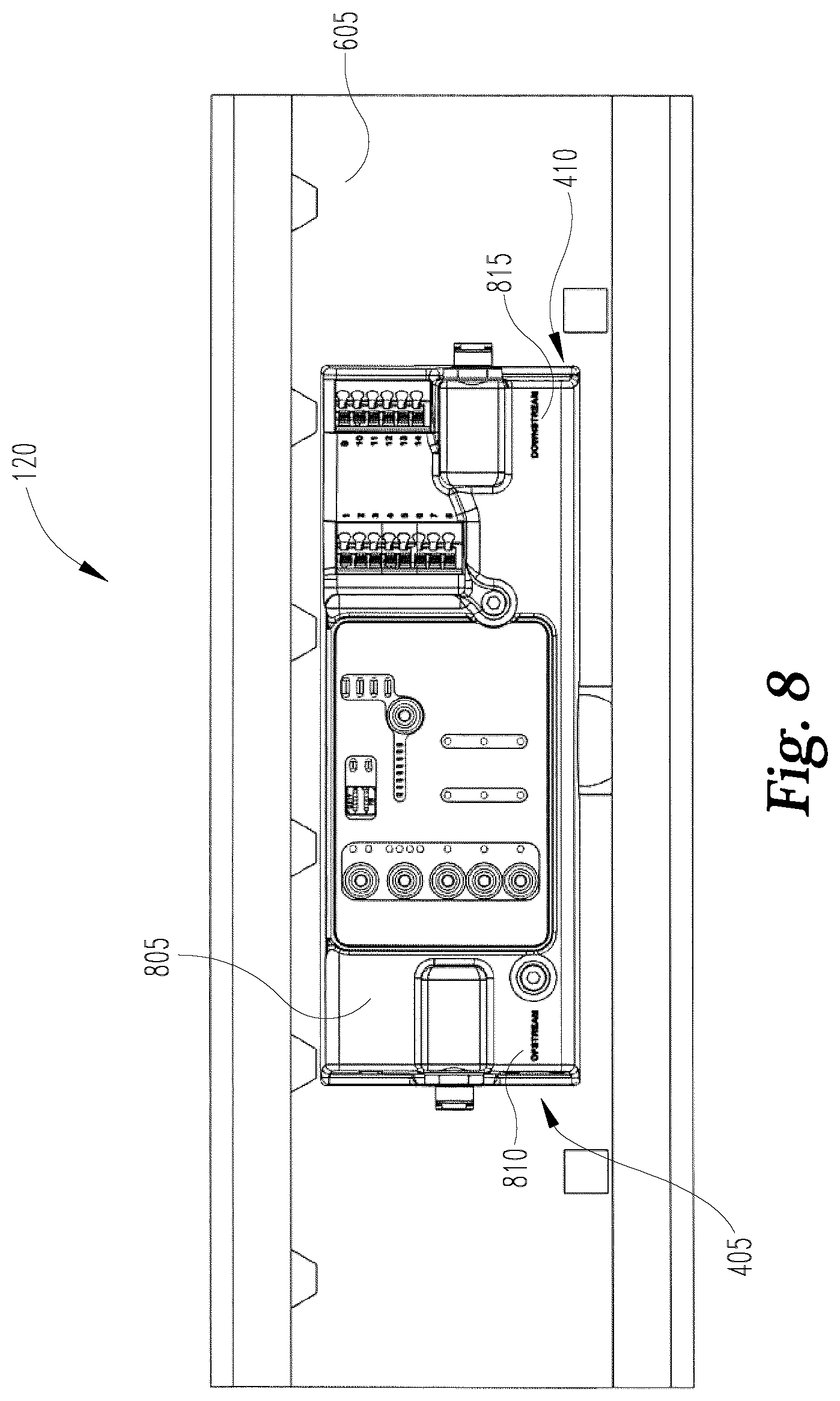 Patent US12552613 Figure 8 – Conveyor controller with roller detection system