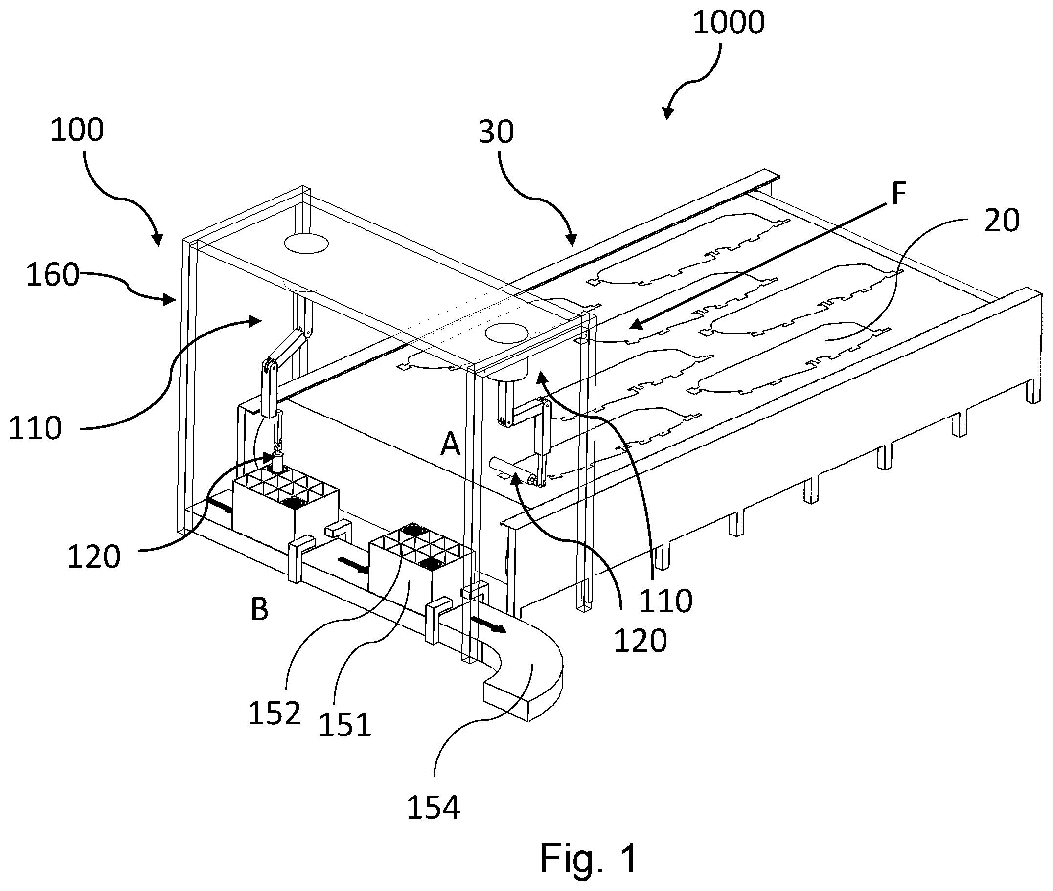 Patent US12552620 — Removal device for automatically removing flexible material parts, method for removing flexible material parts, and production system comprising a conveyor device and a removal device — Figure 1