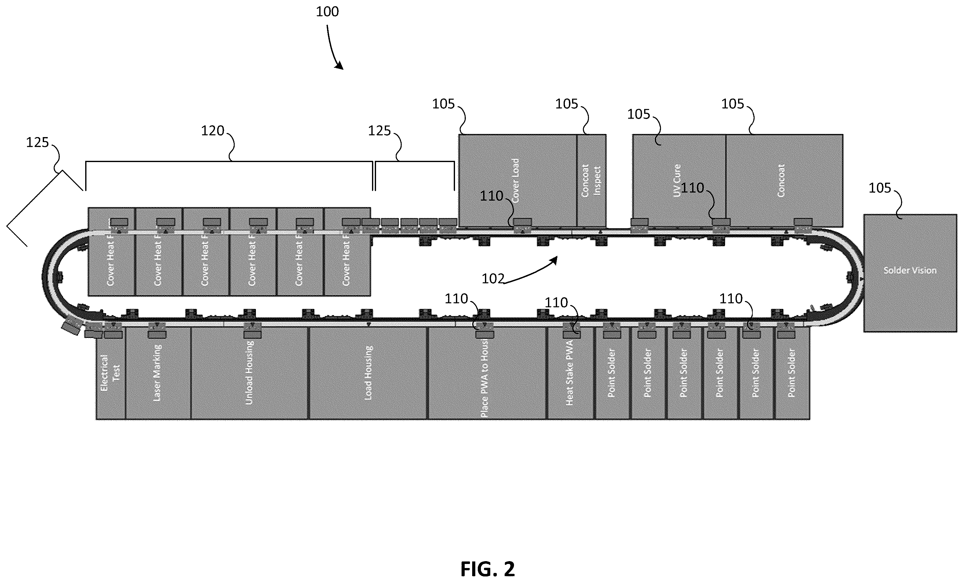 Patent US12552621 Figure 2 – System and method for actuation in a linear motor conveyor system