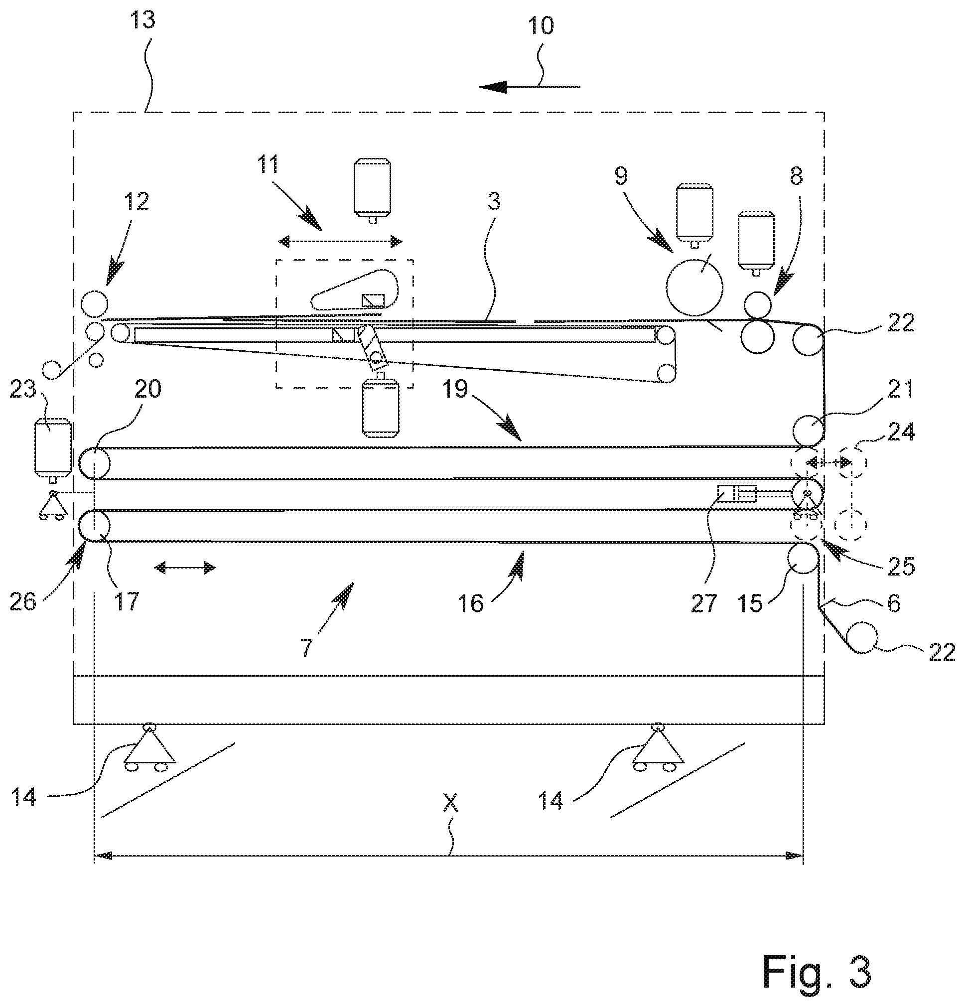 Patent US12552628 Figure 3 – Apparatus for cutting a material web into individual sheets with a web storage