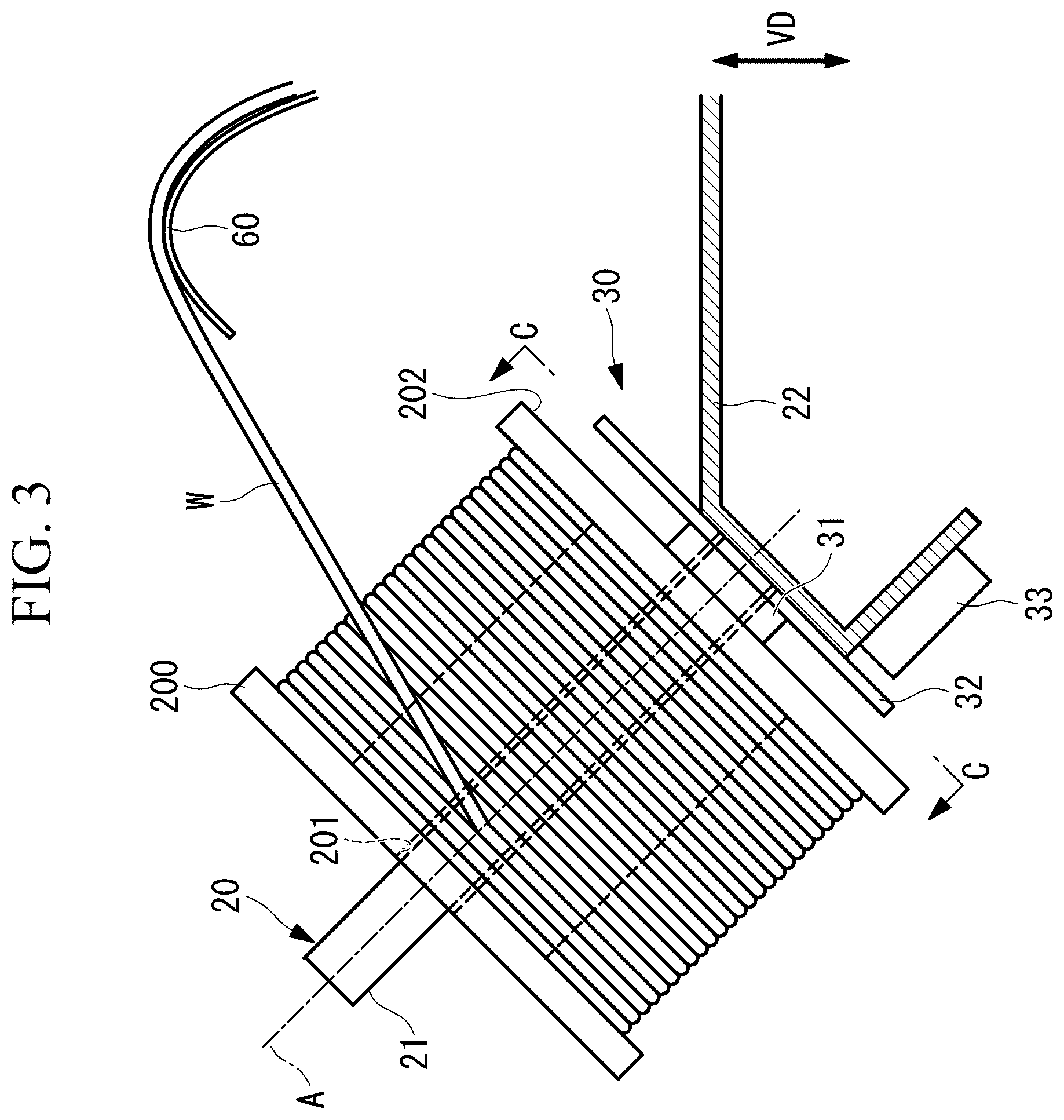 Patent US12552631 Figure 3 – Sheet bundle binding apparatus and rotation detection method