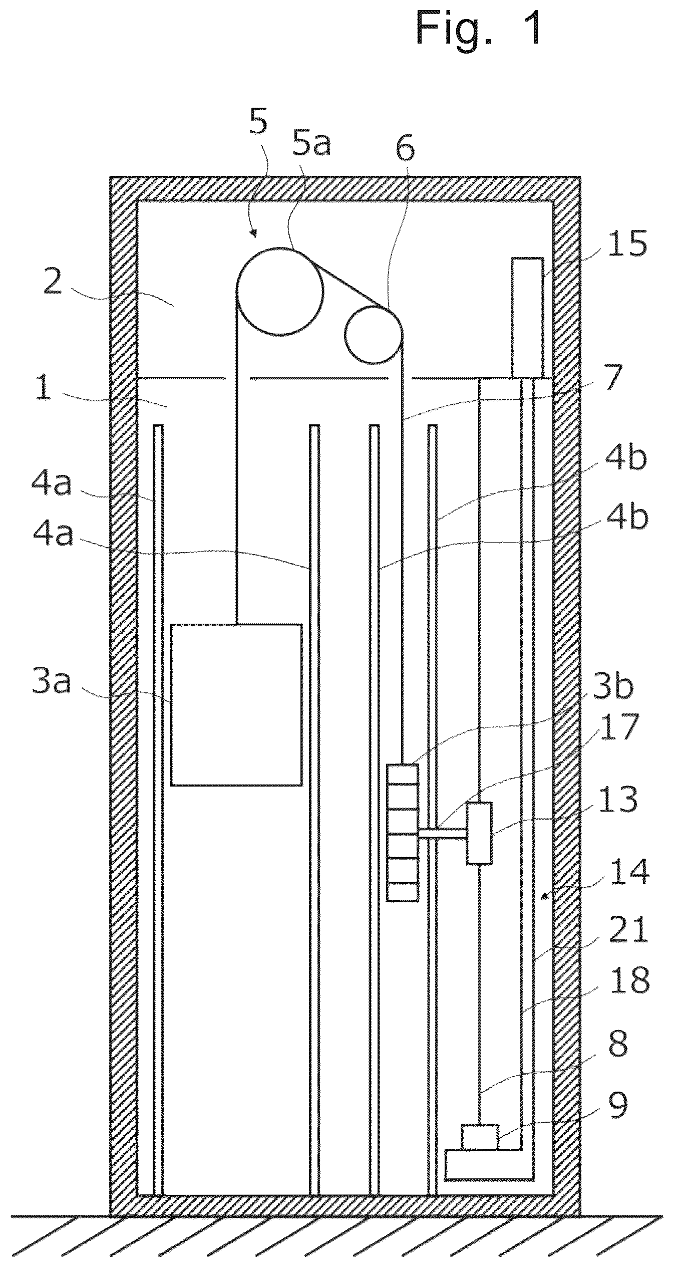Patent US12552638 — Elevating body derailment detection device — Figure 1