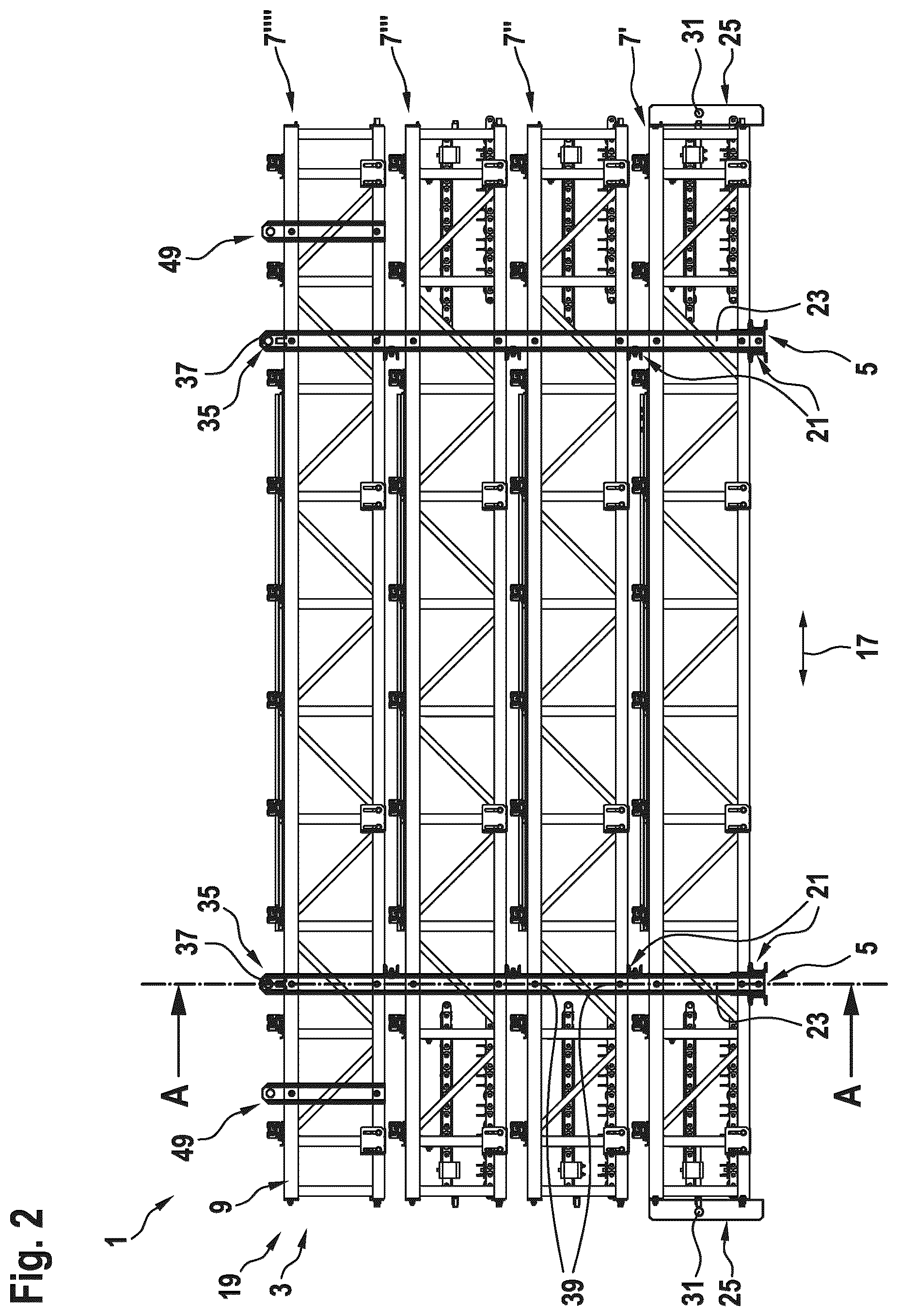 Patent US12552644 Figure 2 – Transport unit and method for transporting a moving walkway