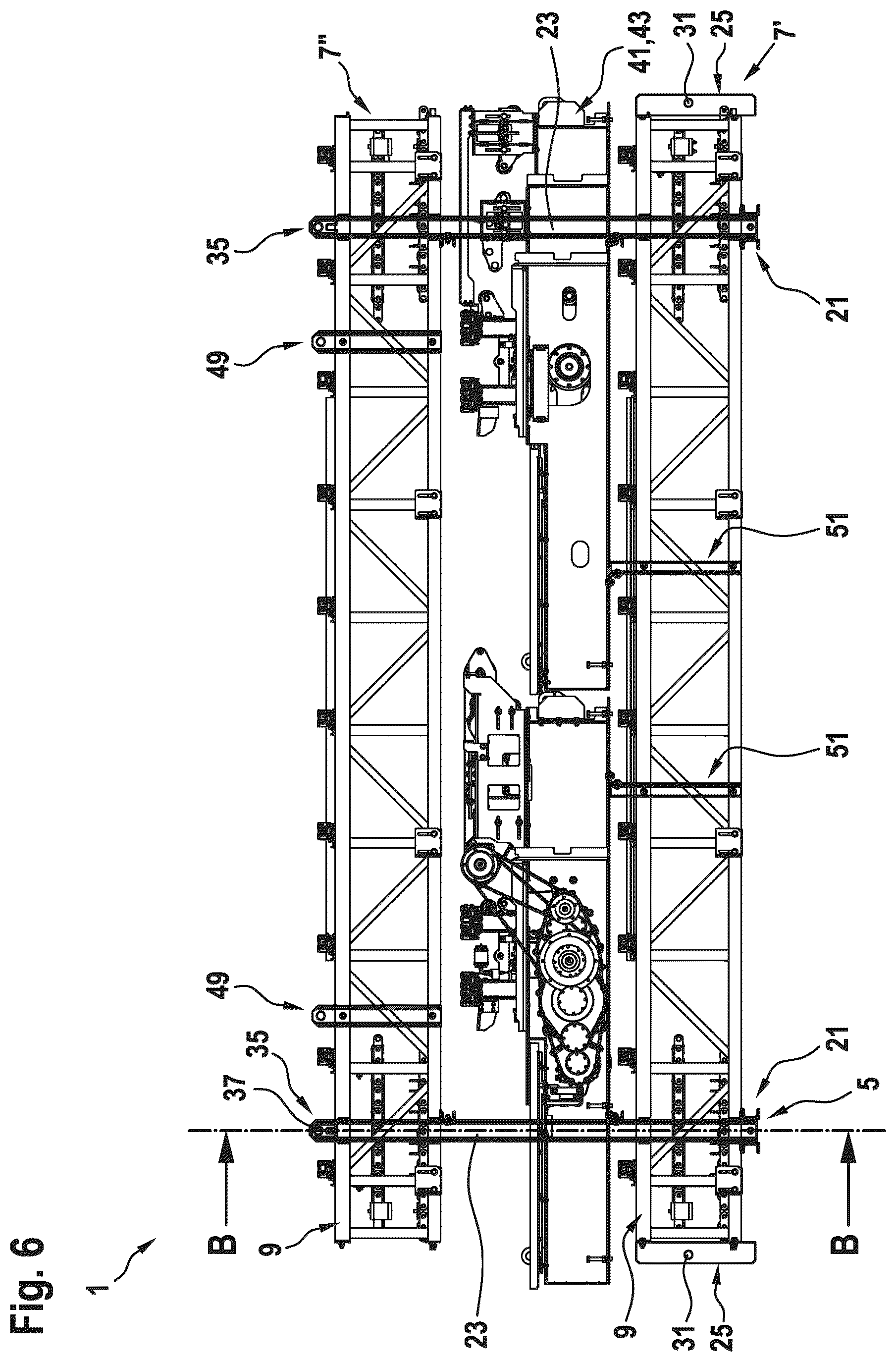 Patent US12552644 Figure 5 – Transport unit and method for transporting a moving walkway