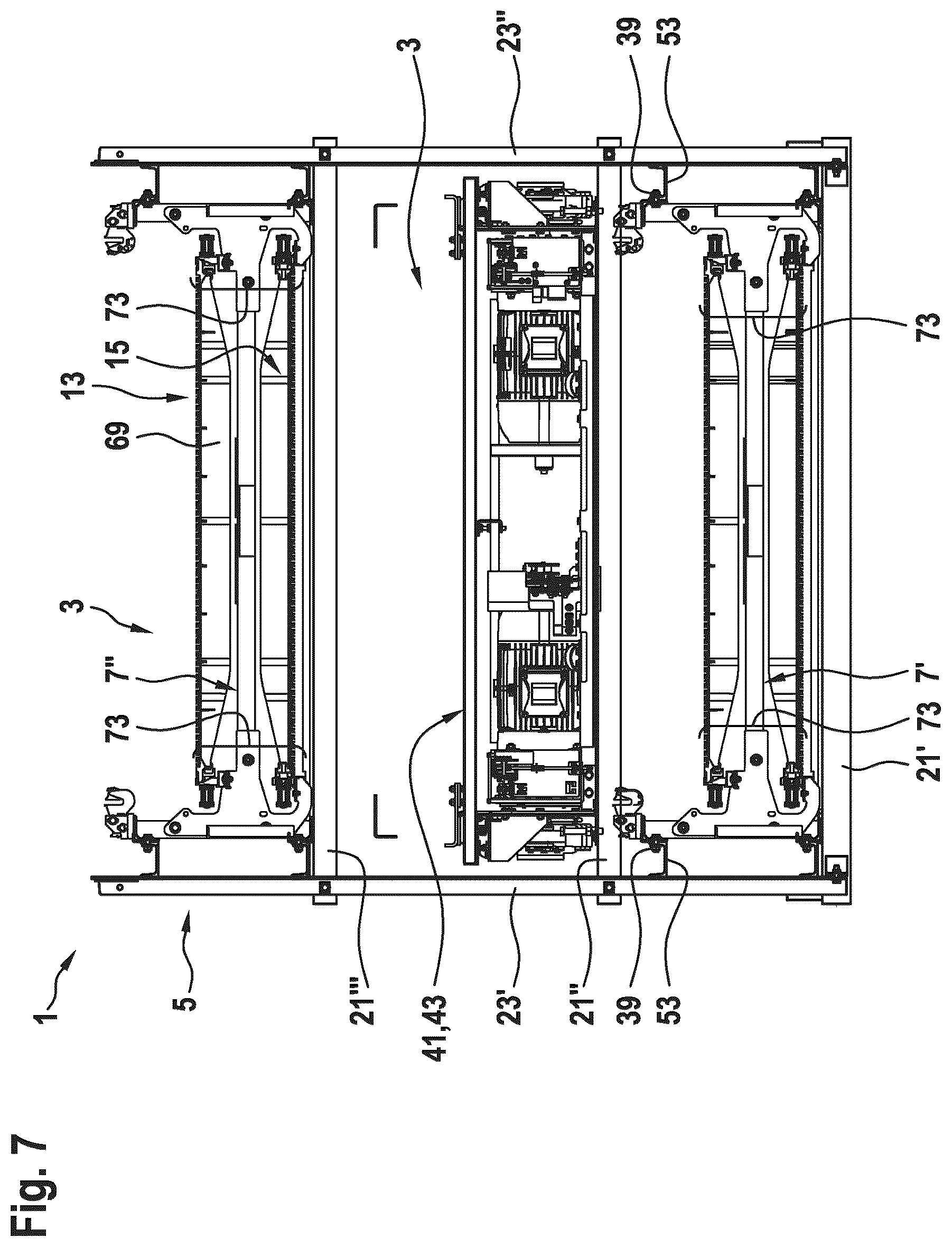 Patent US12552644 Figure 6 – Transport unit and method for transporting a moving walkway