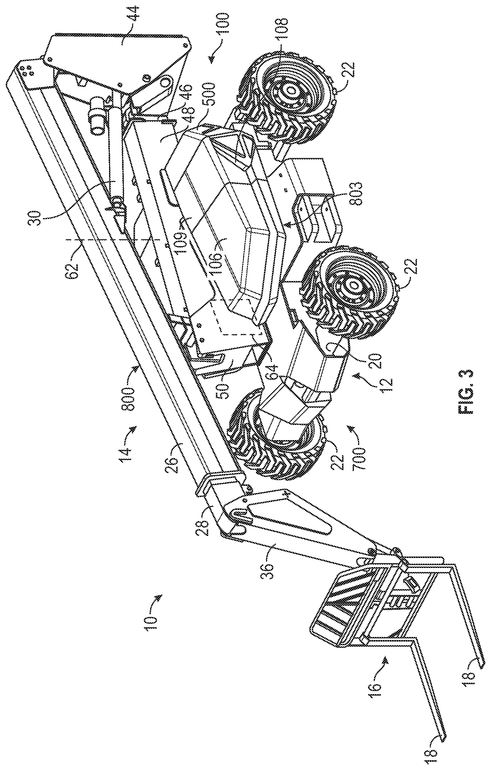 Patent US12552651 Figure 3 – Lift device with deployable operator station