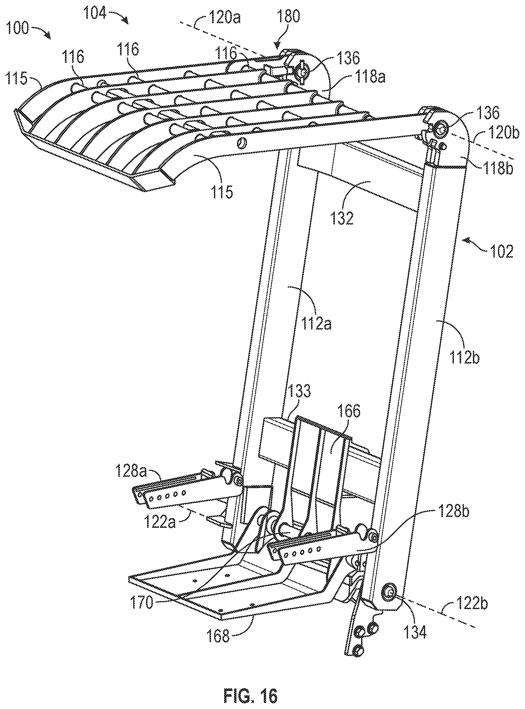 Patent US12552651 Figure 16 – Lift device with deployable operator station