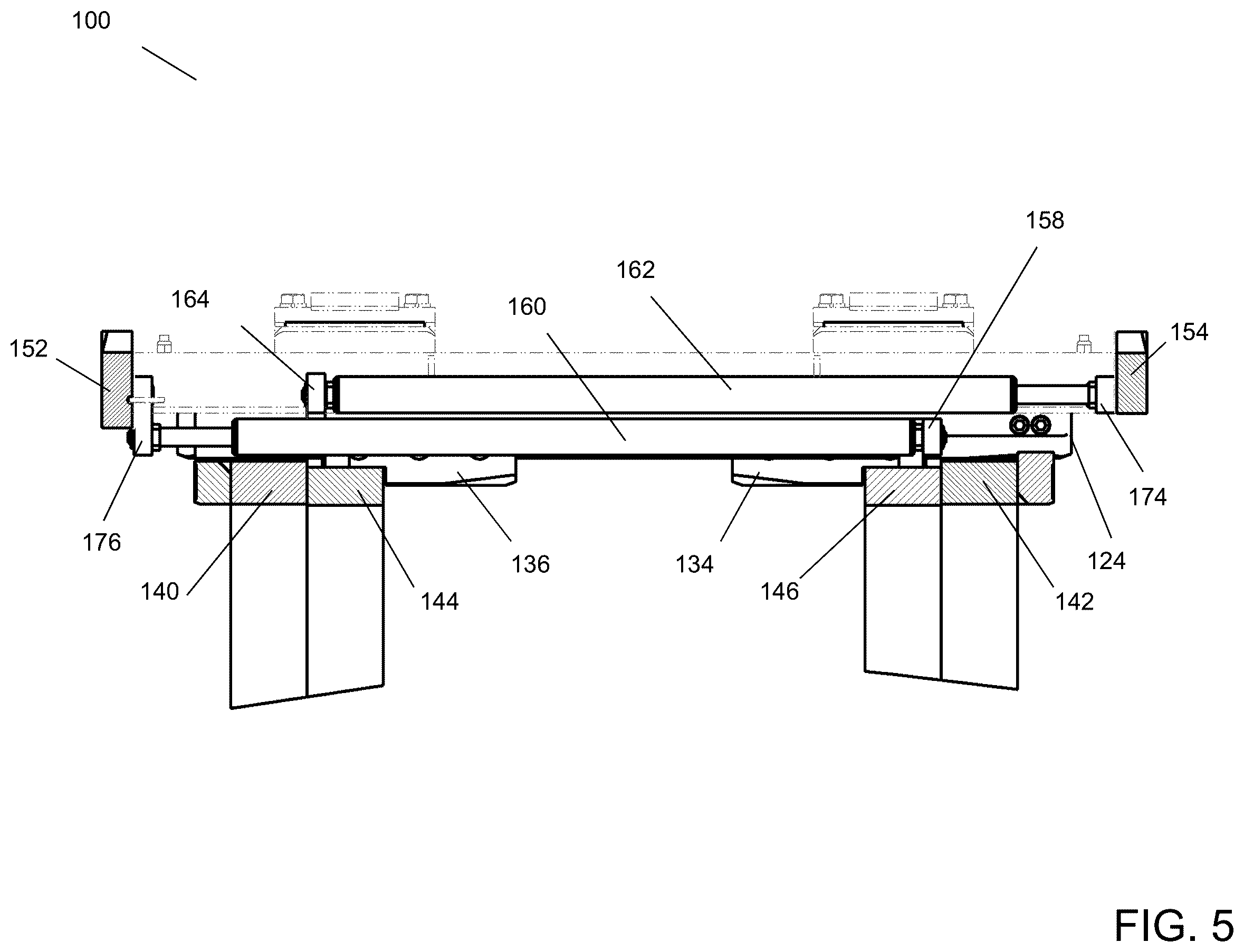 Patent US12552652 Figure 5 – Load handler for lift truck with segmented channel bearings