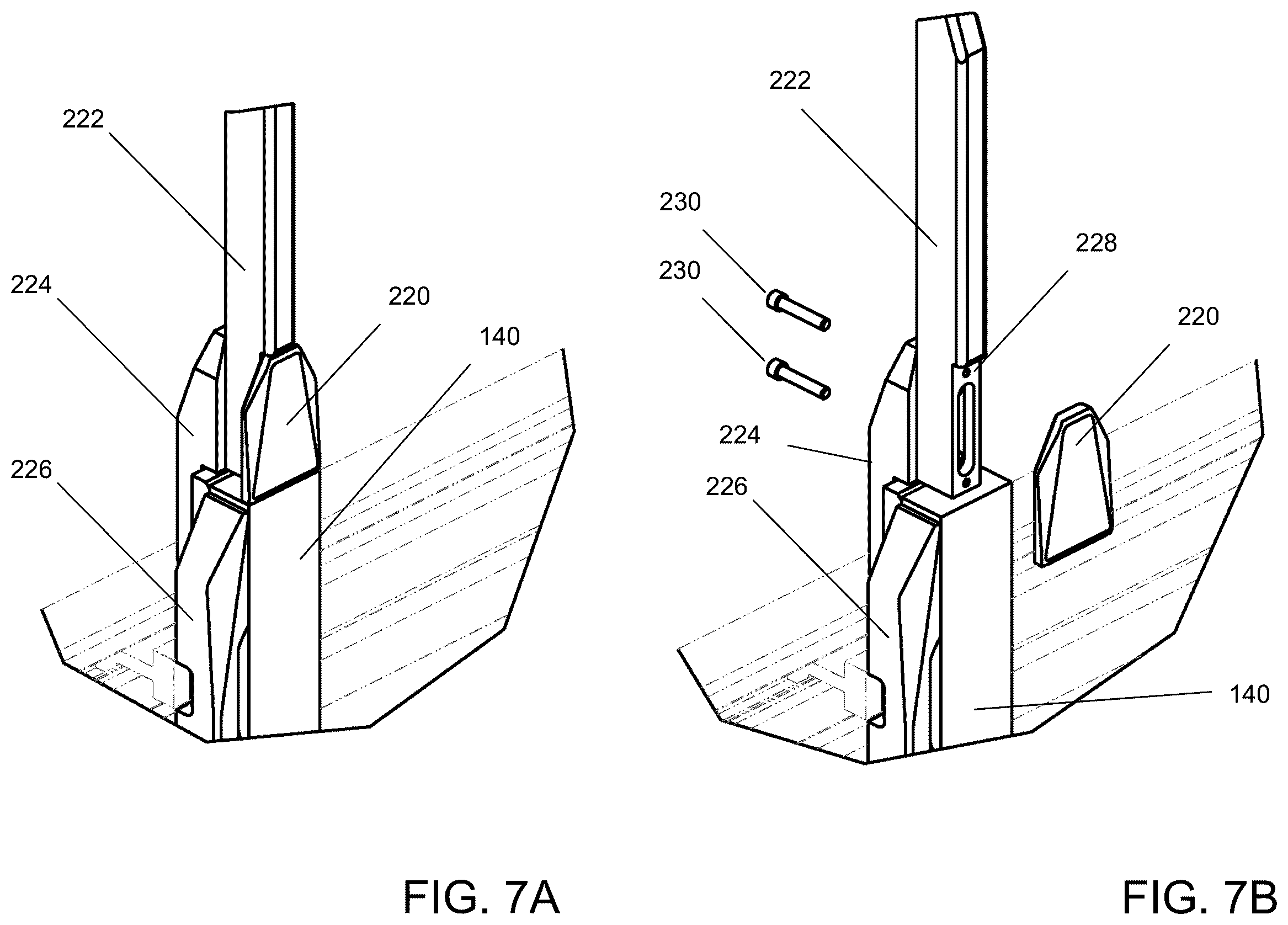 Patent US12552652 Figure 7 – Load handler for lift truck with segmented channel bearings