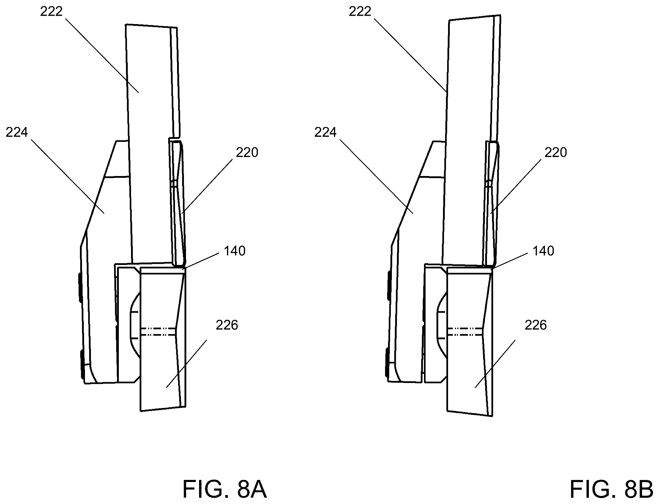 Patent US12552652 Figure 8 – Load handler for lift truck with segmented channel bearings