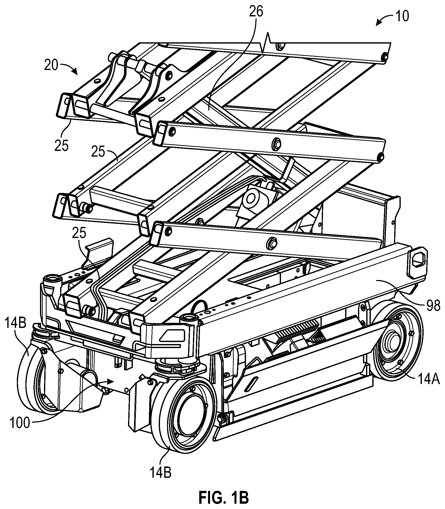 Patent US12552655 Figure 2 – Scissor lift descent control systems and methods