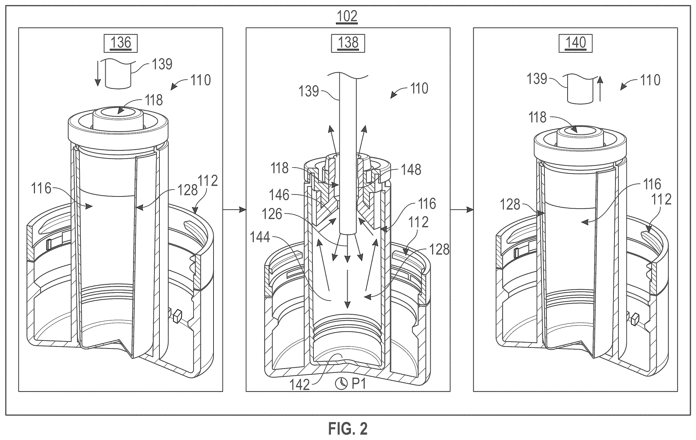 Patent US12552657 Figure 2 – Sterile filling method for additive product containers