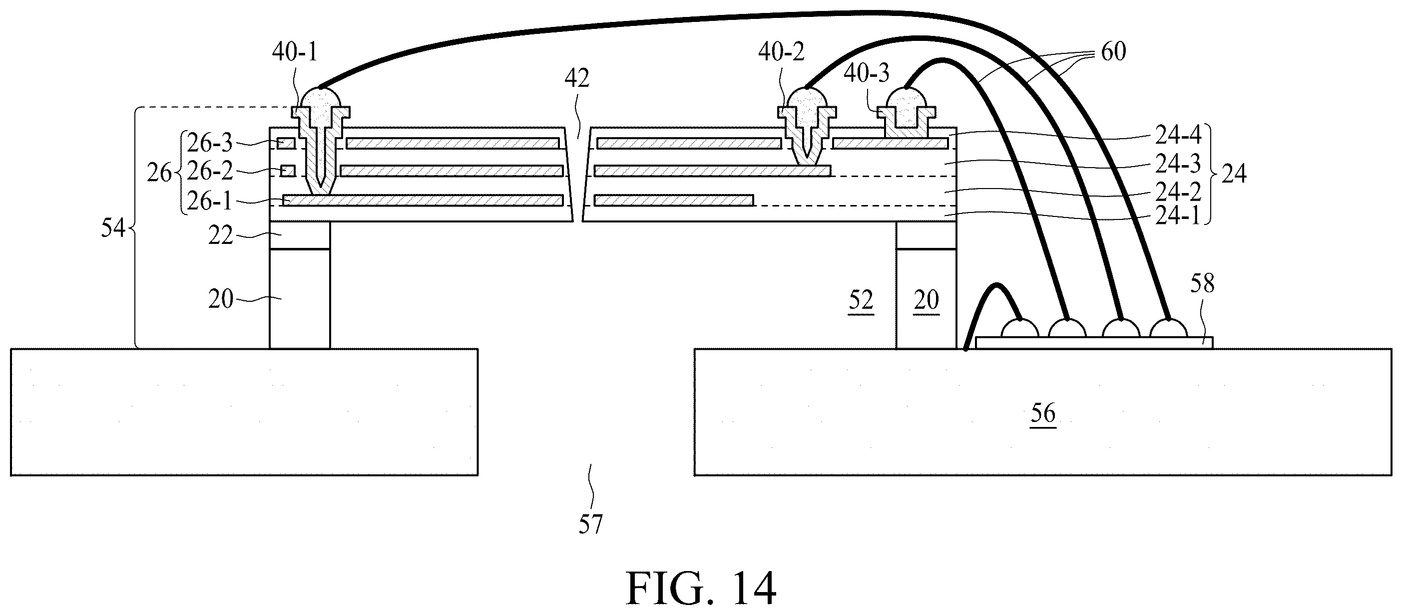 Patent US12552664 Figure 14 – Self-aligned acoustic hole formation in piezoelectrical MEMS microphone