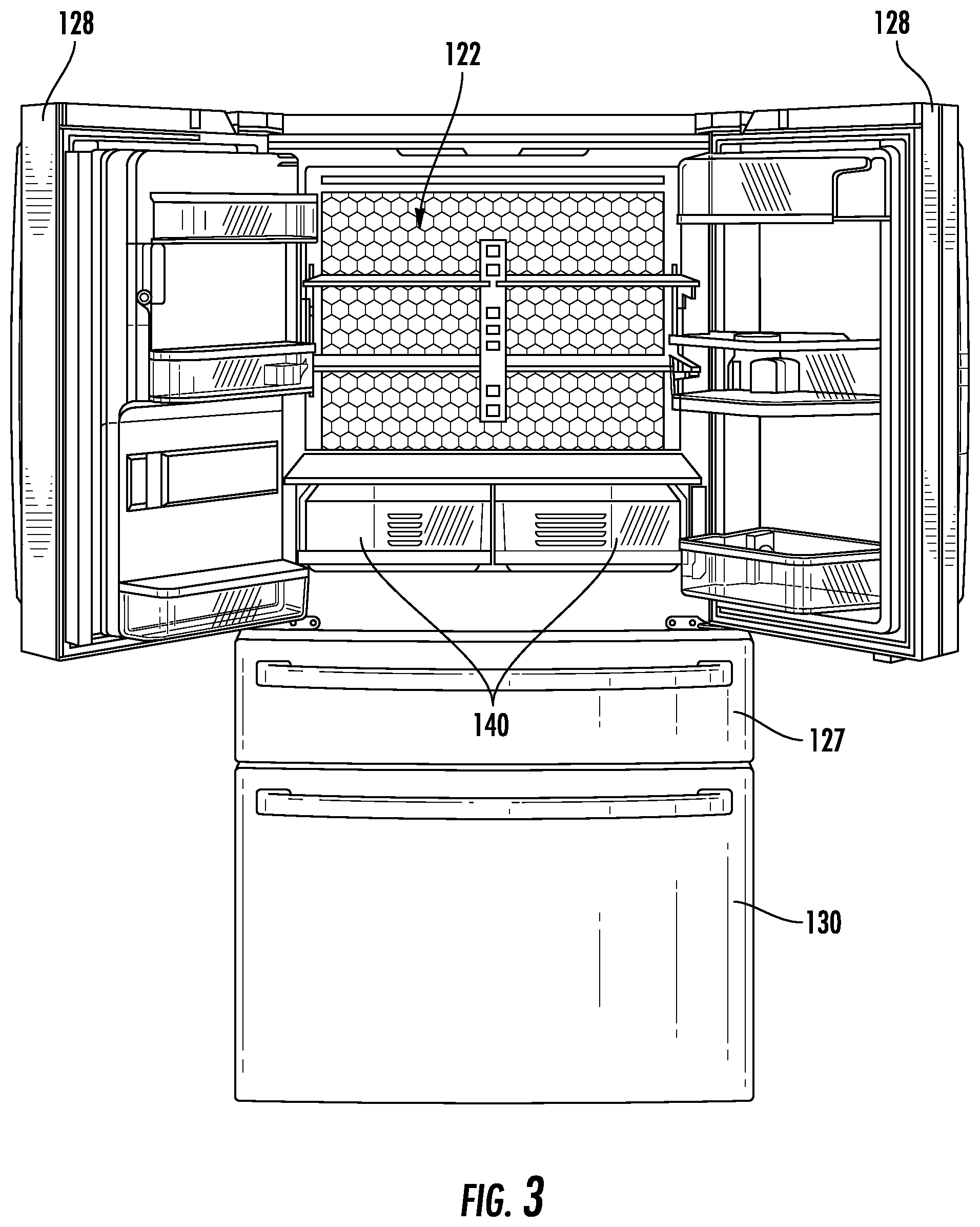 Patent US12552692 Figure 3 – Hydrogen water dispenser for refrigerator appliances