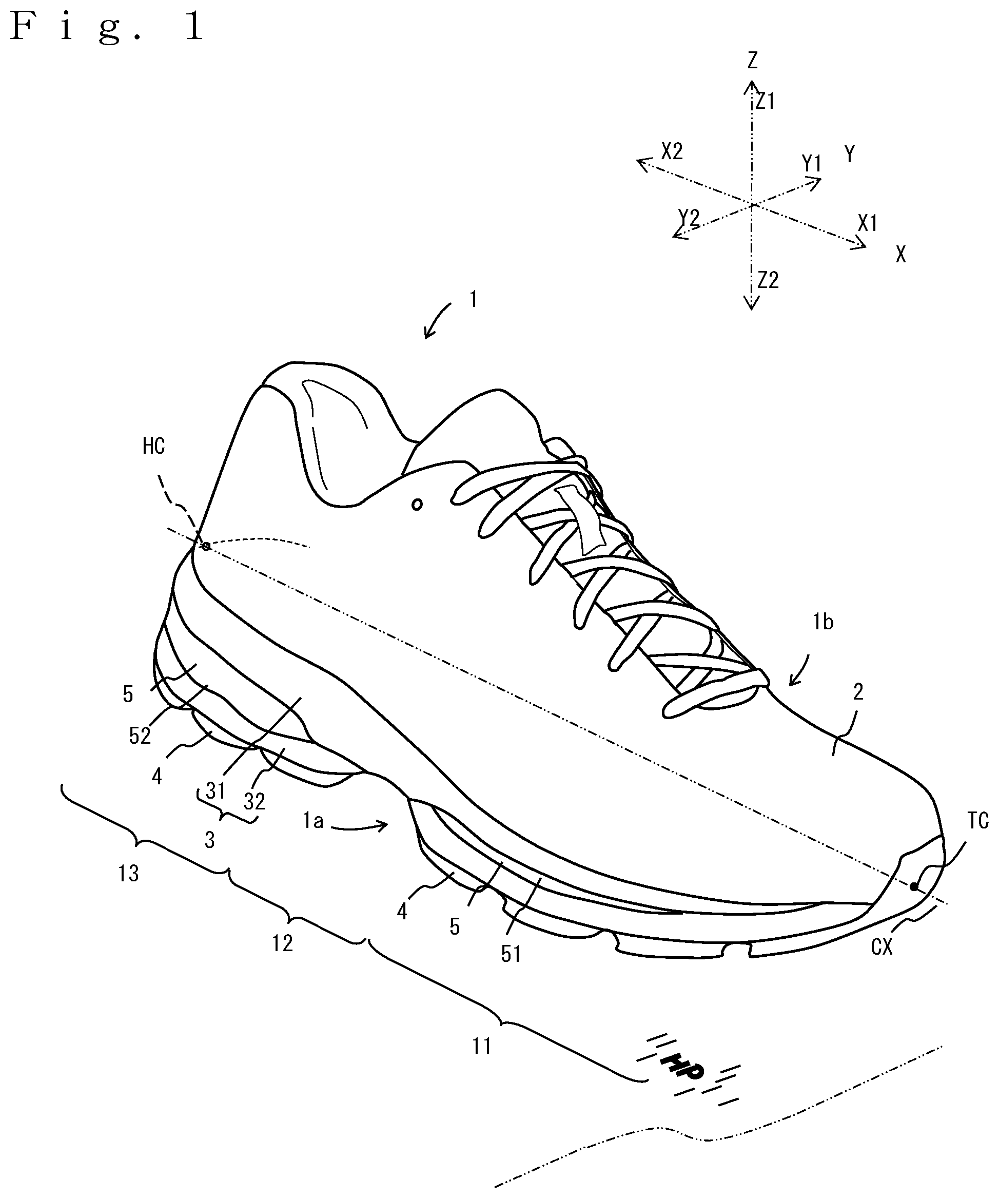 Patent US12552925 Figure 1 – Injection molded article and shoe