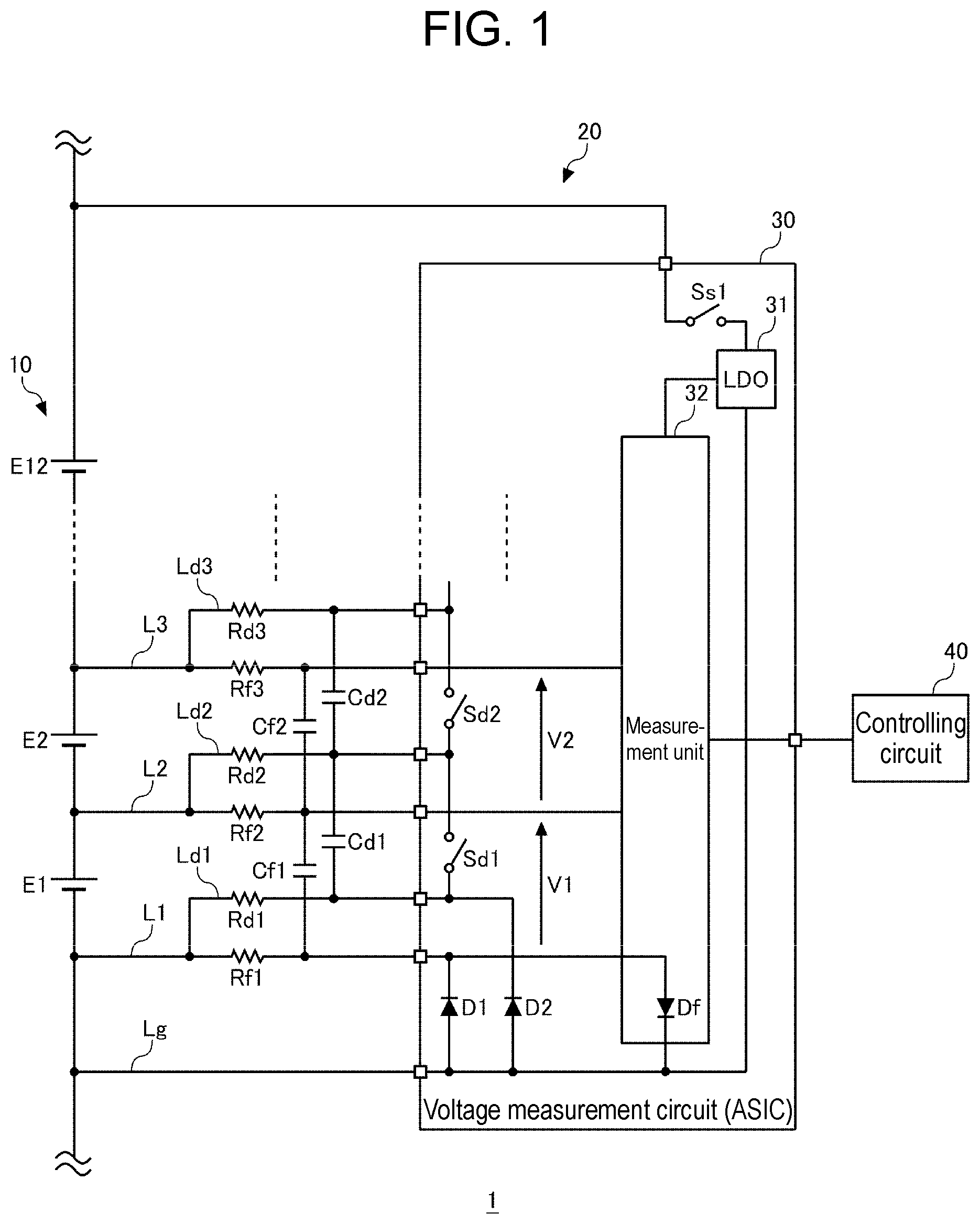 Patent US12556010 Figure 1 – Management device and power supply system